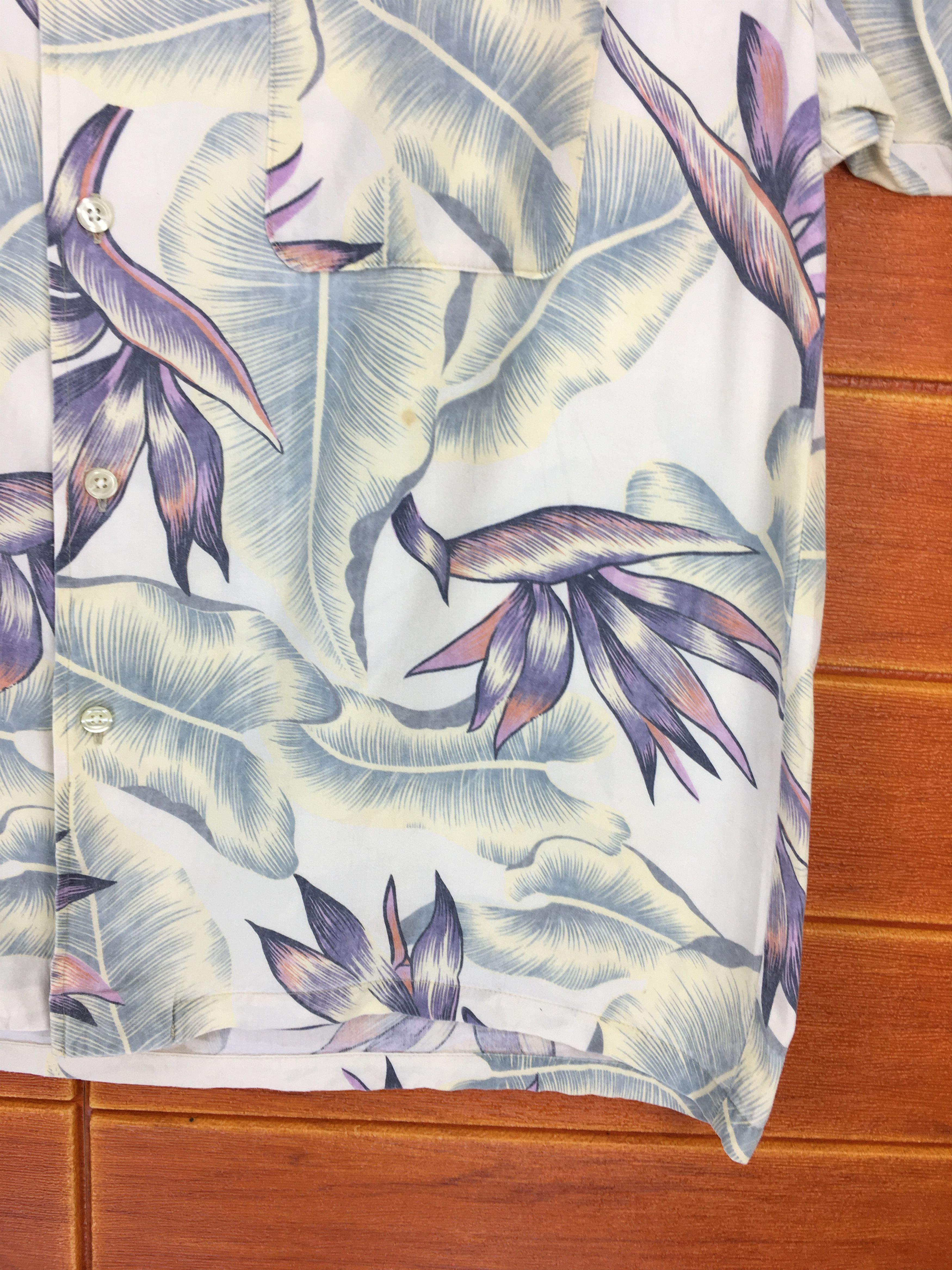 Japanese Brand Japanese MITSUMINE Taro Leaf Hawaiian Shirt Size US L / EU 52-54 / 3 - 4 Thumbnail