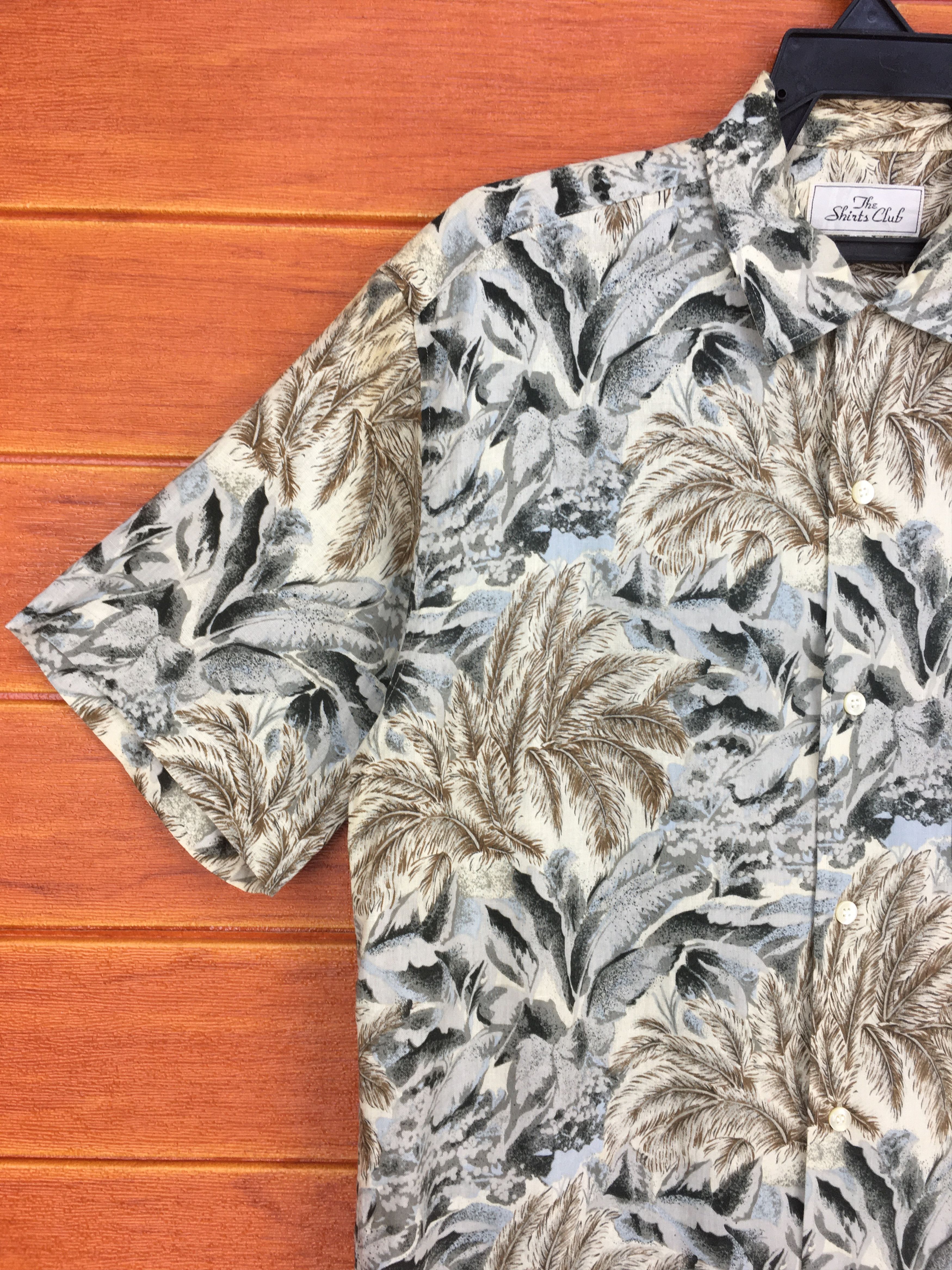 Japanese Brand Vintage Japanese Hawaiian THE SHIRTS CLUB Forest Leaf Shirt Size US M / EU 48-50 / 2 - 2 Thumbnail
