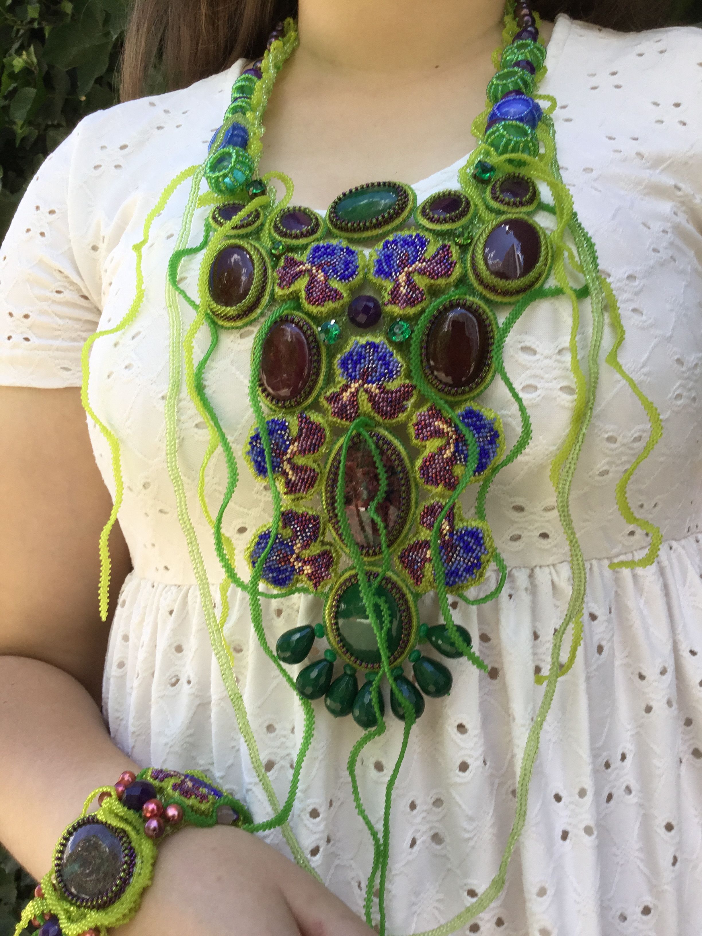 Handmade Fairycore Beaded Jewelry Set include 2 items! Size ONE SIZE - 4 Thumbnail