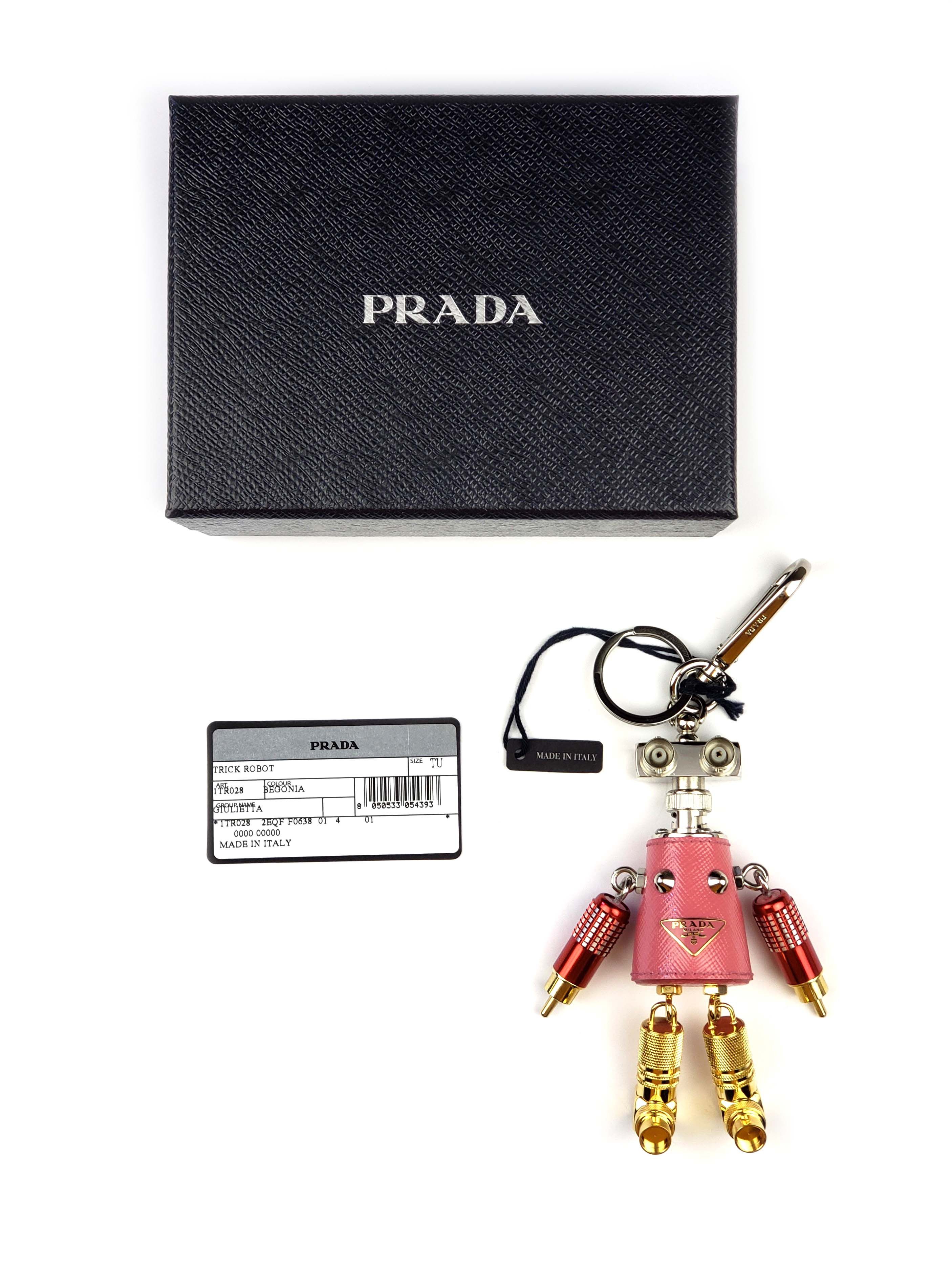 Prada Giulietta Pink Saffiano Leather Robot Keychain Charm Trick Size ONE SIZE - 4 Thumbnail
