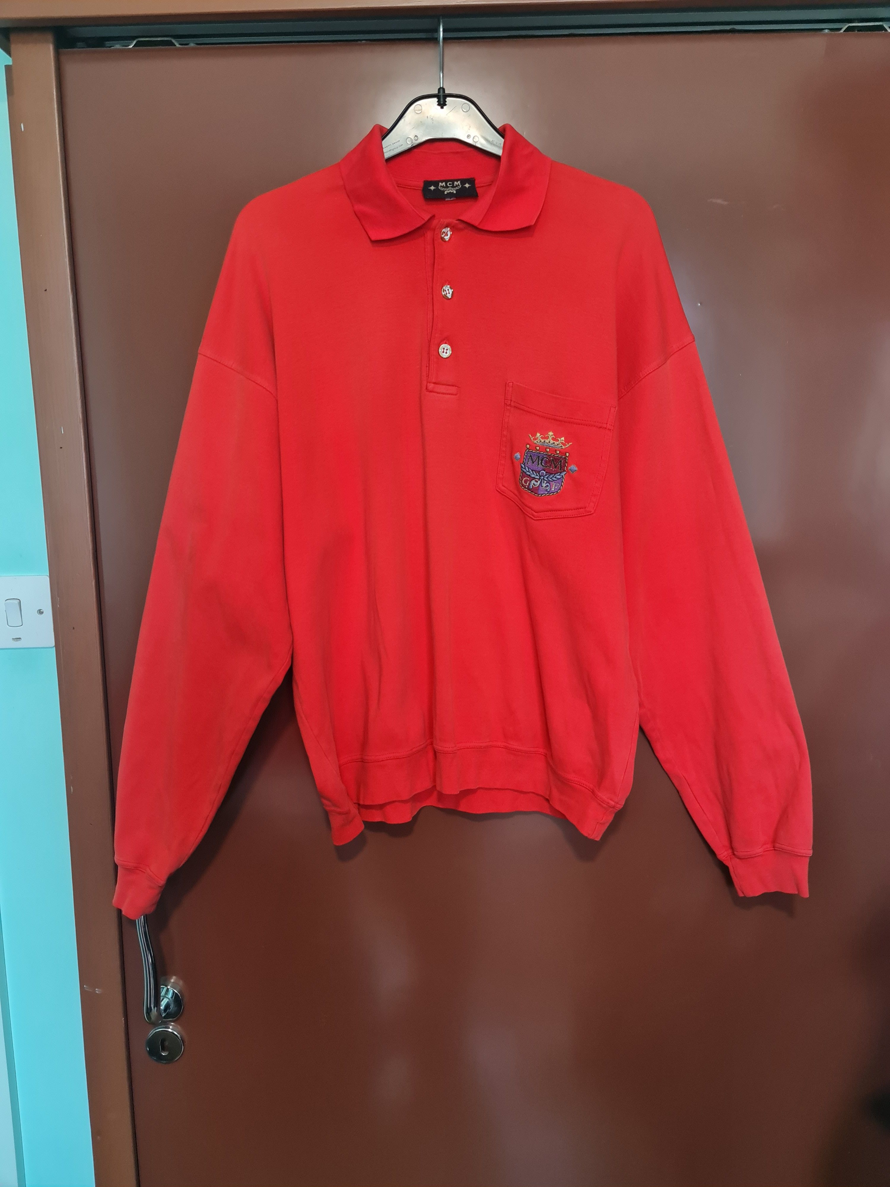 MCM Red MCM Golf Longsleeve with logo Size US M / EU 48-50 / 2 - 2 Thumbnail