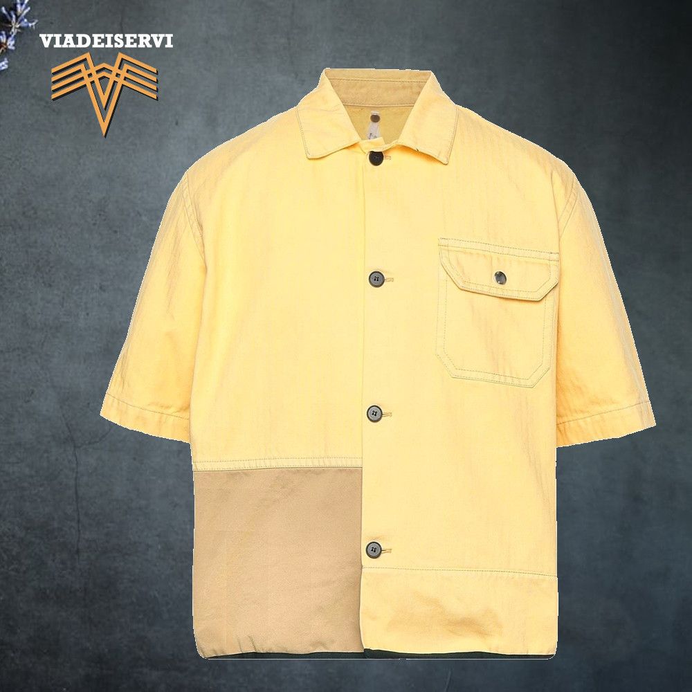 Half Sleeve Button Up shirt in Yellow Color