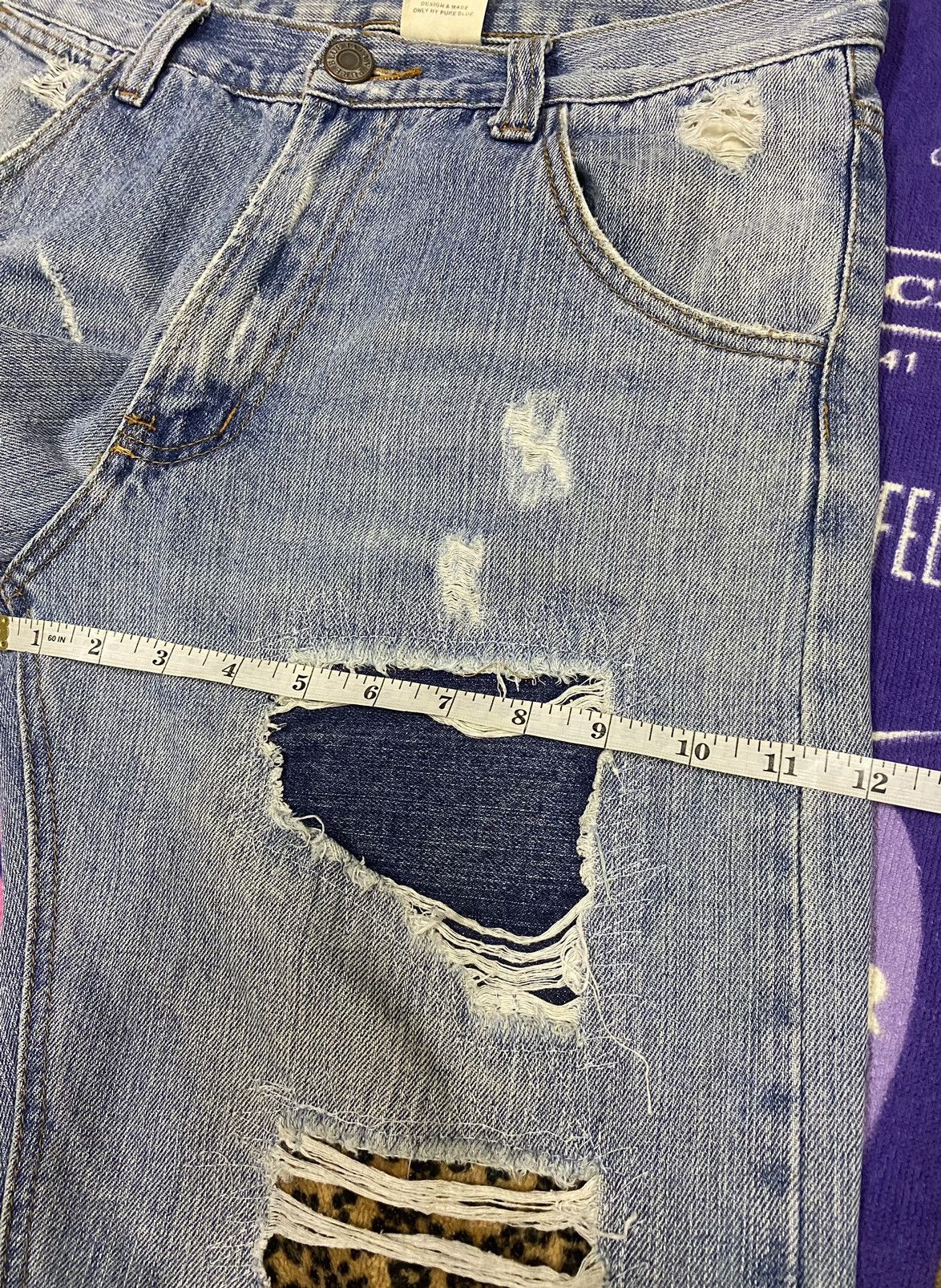 Pure Blue Japan PURE BLUE JAPAN Distressed Denim x Rare Size US 32 / EU 48 - 14 Thumbnail