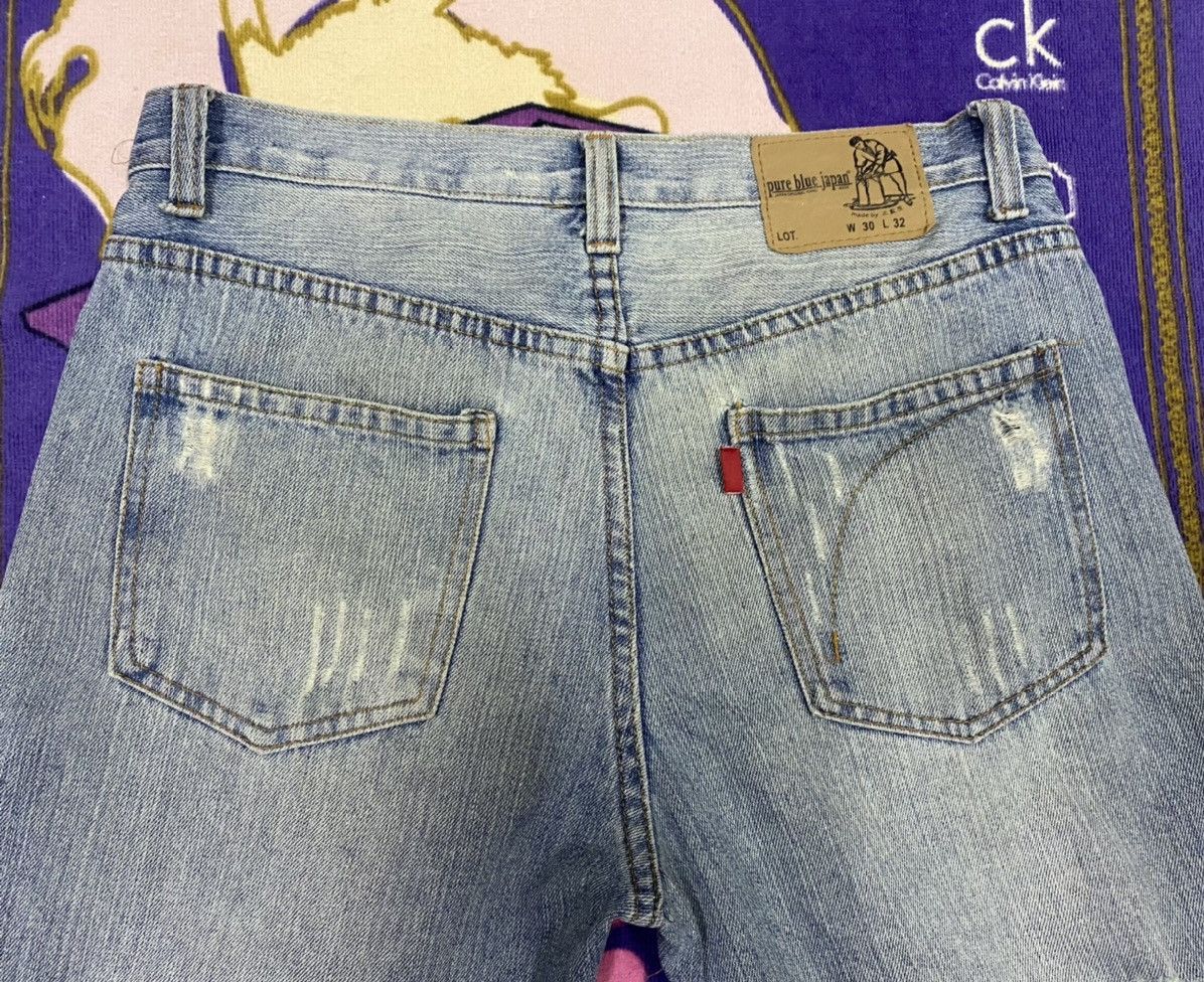 Pure Blue Japan PURE BLUE JAPAN Distressed Denim x Rare Size US 32 / EU 48 - 4 Thumbnail