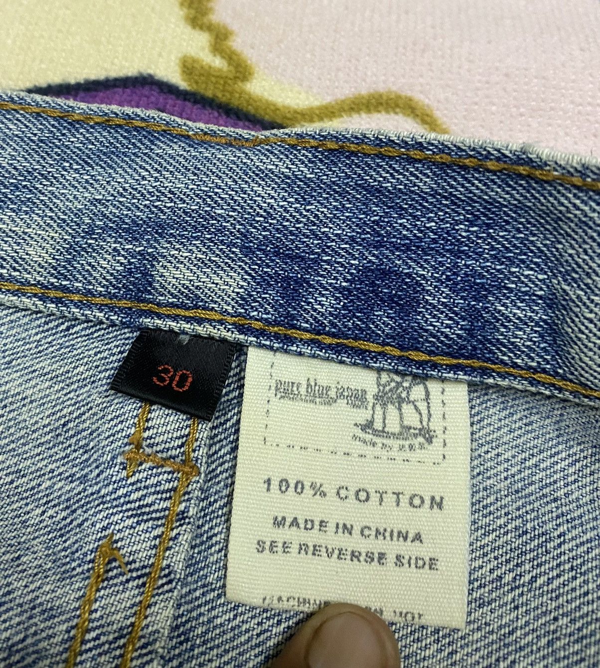 Pure Blue Japan PURE BLUE JAPAN Distressed Denim x Rare Size US 32 / EU 48 - 10 Thumbnail