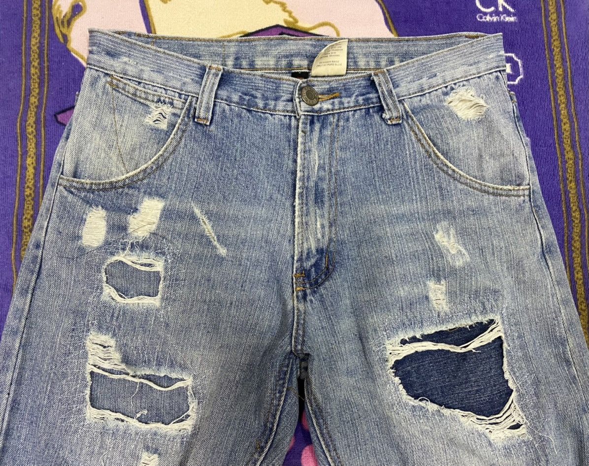 Pure Blue Japan PURE BLUE JAPAN Distressed Denim x Rare Size US 32 / EU 48 - 3 Thumbnail