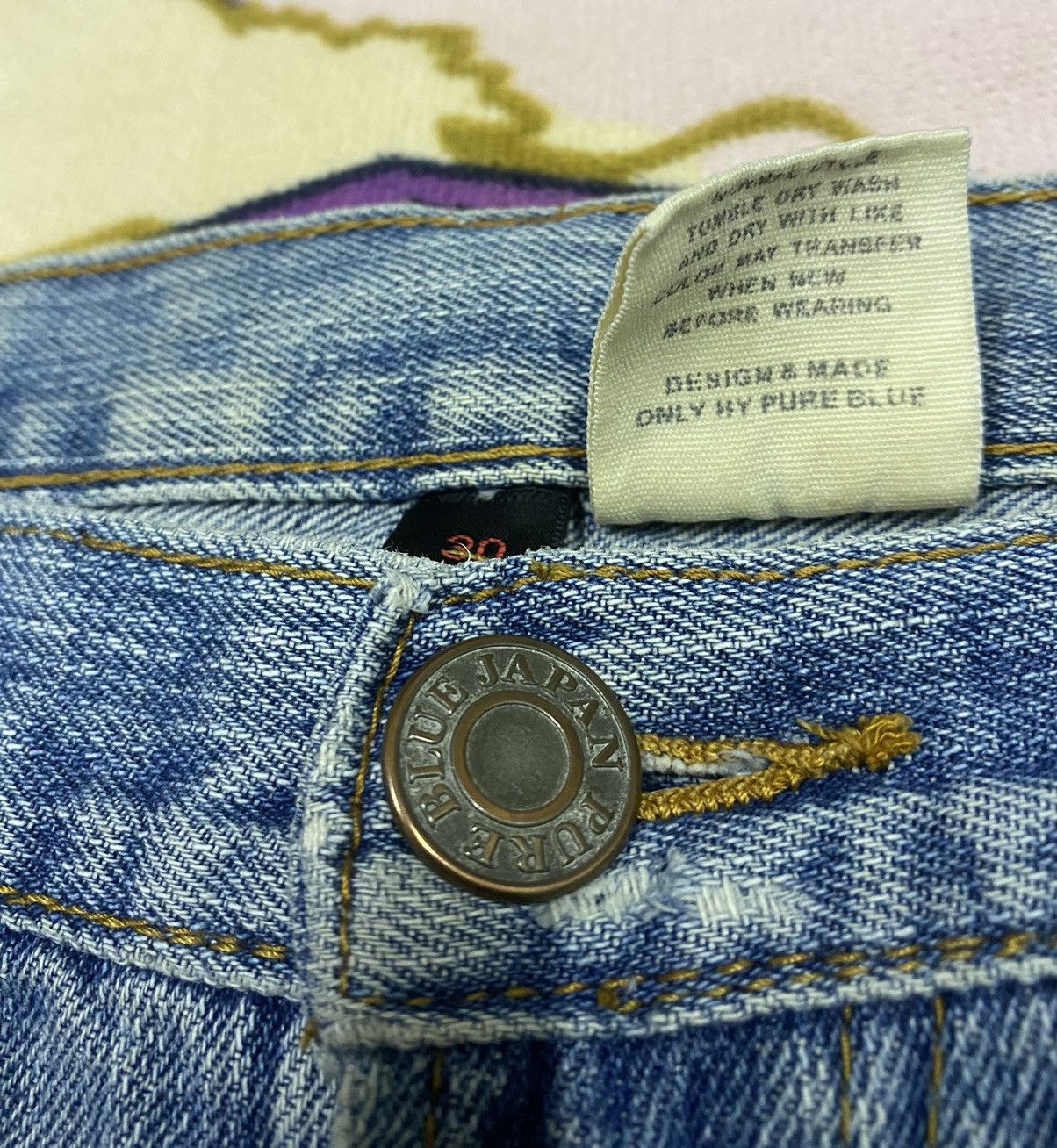 Pure Blue Japan PURE BLUE JAPAN Distressed Denim x Rare Size US 32 / EU 48 - 9 Thumbnail