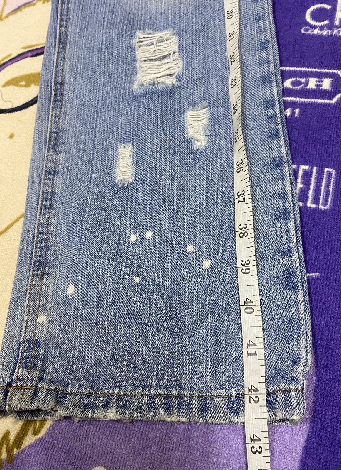 Pure Blue Japan PURE BLUE JAPAN Distressed Denim x Rare Size US 32 / EU 48 - 15 Thumbnail