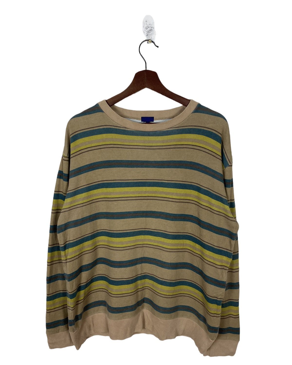 Beams Plus × Japanese Brand Vintage BEAMS Cotton Striped Pullover Sweatshirt - Men’s Size US L / EU 52-54 / 3 - 1 Thumbnail