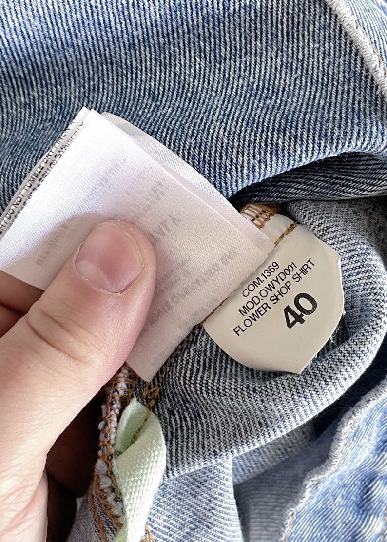 Off-White Off-White Blue Denim Flower Shop Thick Shirt Size S / US 4 / IT 40 - 6 Thumbnail