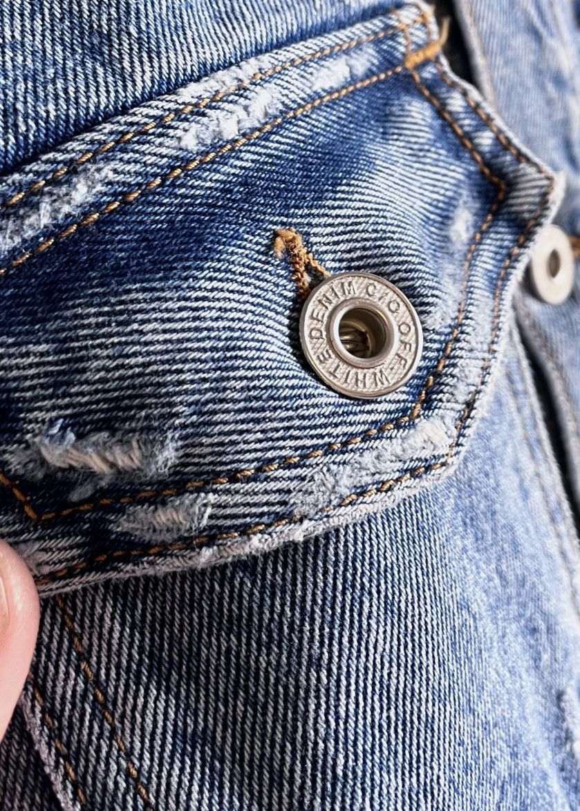Off-White Off-White Blue Denim Flower Shop Thick Shirt Size S / US 4 / IT 40 - 4 Thumbnail