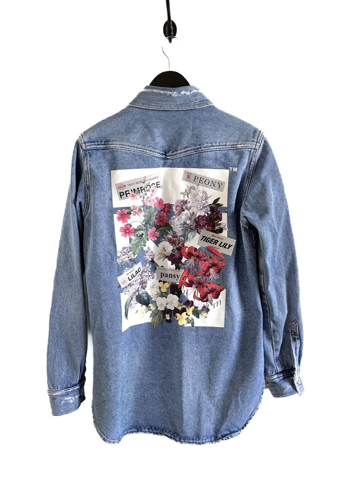 Off-White Off-White Blue Denim Flower Shop Thick Shirt Size S / US 4 / IT 40 - 1 Thumbnail