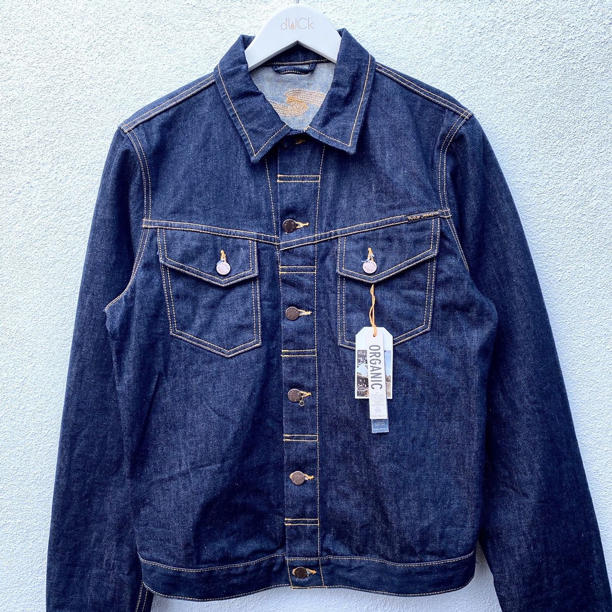 Nudie Jeans Authentic NUDIE JEANS Kenny Dry Ring Orange Denim Jacket Grailed