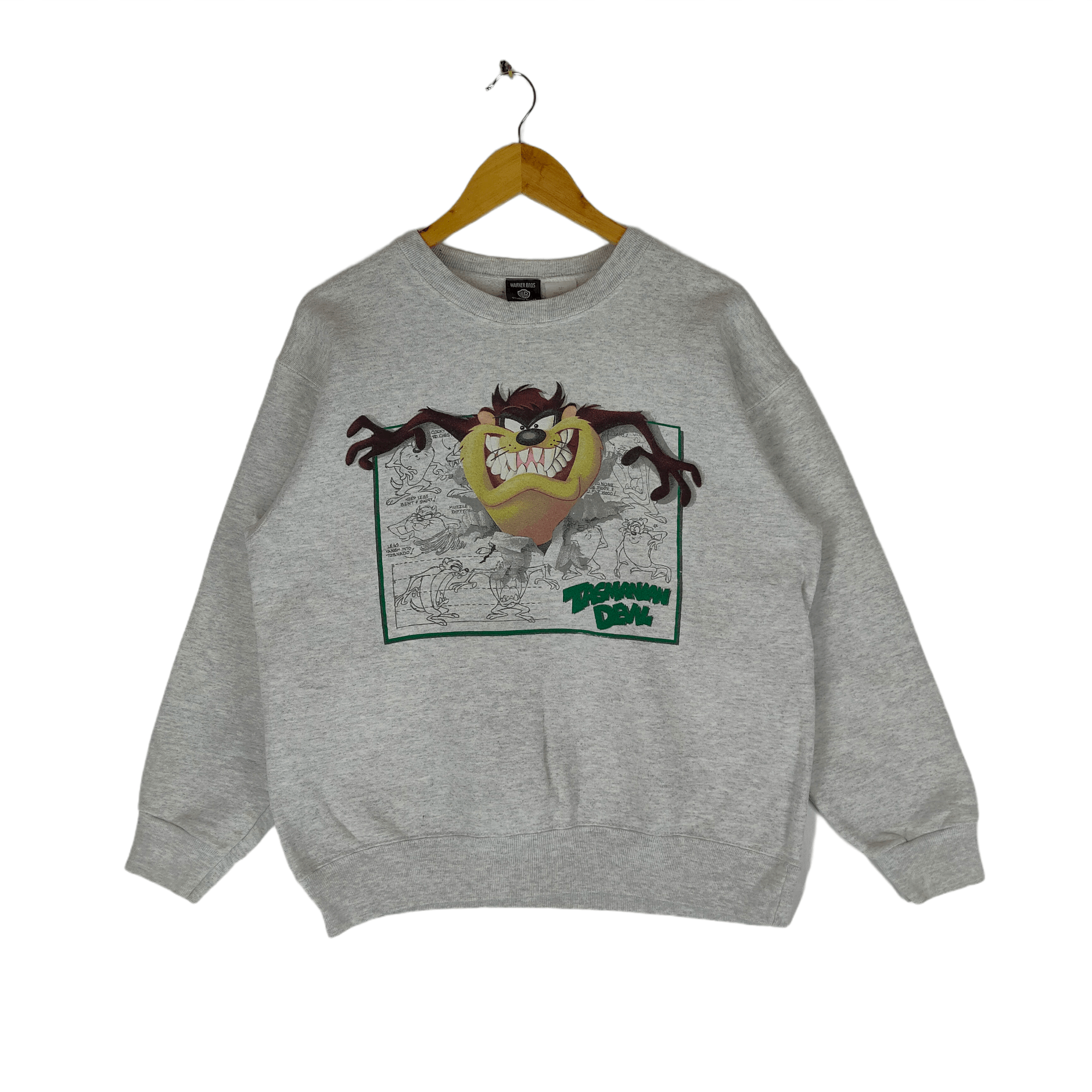 Vintage × Warner Bros Vintage 1995 TAZMANIA DEVIL Cartoon Warner Bros Sweatshirt Size US M / EU 48-50 / 2 - 1 Thumbnail