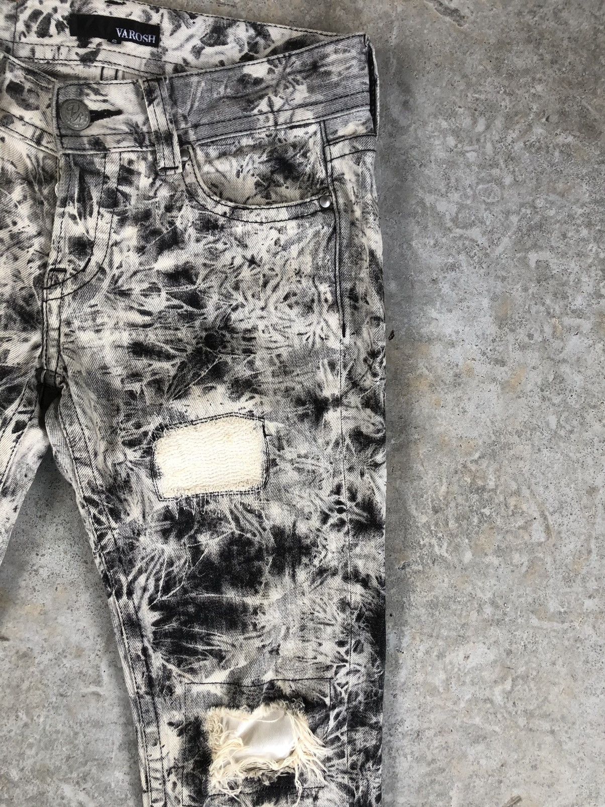 Japanese Brand × Vintage Varosh Acid Wash Denim Flared Jeans Patchwork Size US 30 / EU 46 - 5 Thumbnail