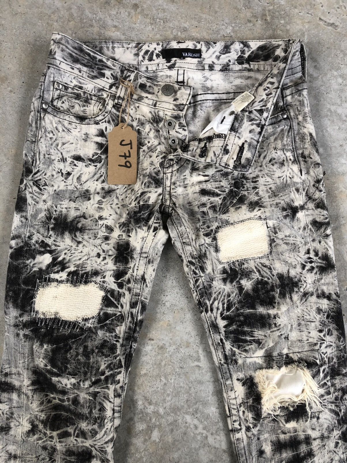 Japanese Brand × Vintage Varosh Acid Wash Denim Flared Jeans Patchwork Size US 30 / EU 46 - 6 Thumbnail