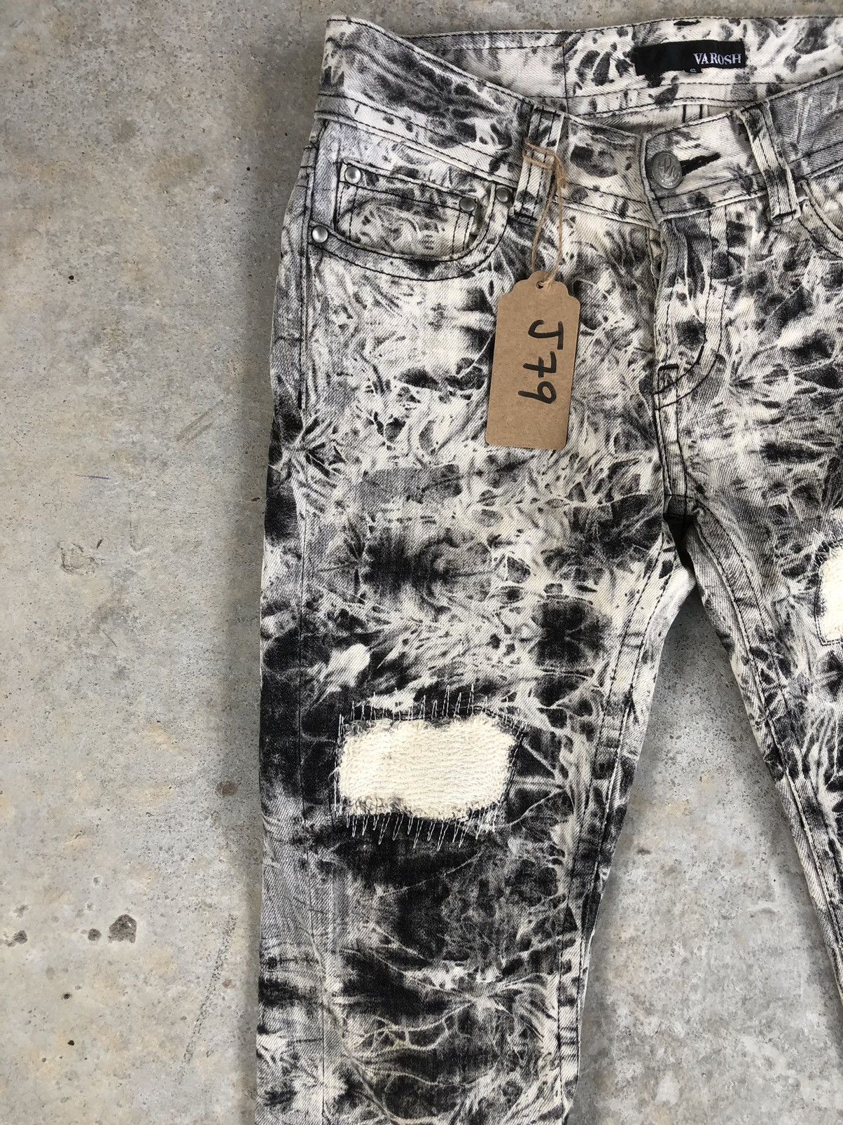 Japanese Brand × Vintage Varosh Acid Wash Denim Flared Jeans Patchwork Size US 30 / EU 46 - 4 Thumbnail