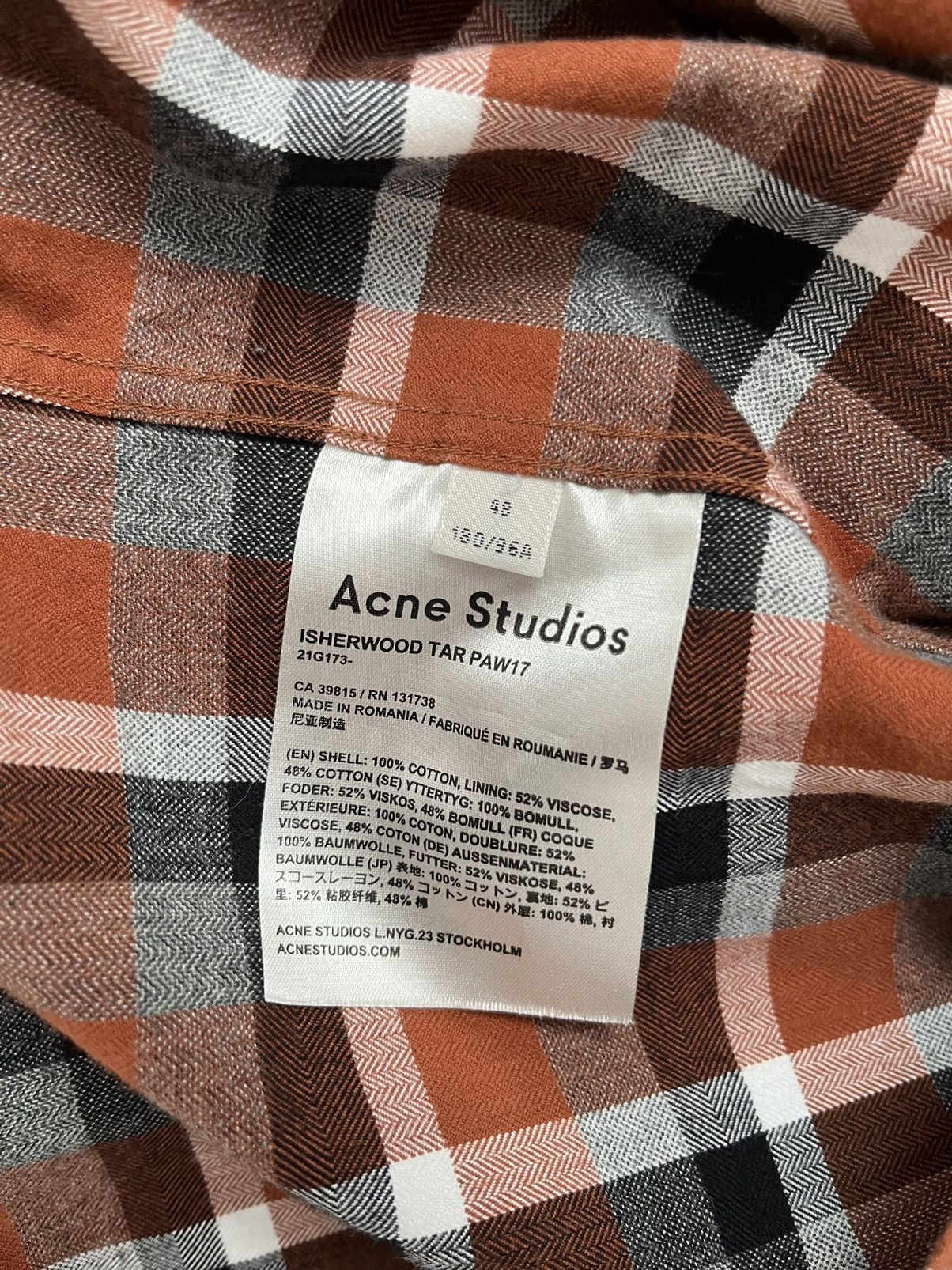 Acne Studios Acne Studios ISHERWOOD TAR Longsleeve Button Shirt - Size M Size US M / EU 48-50 / 2 - 6 Thumbnail