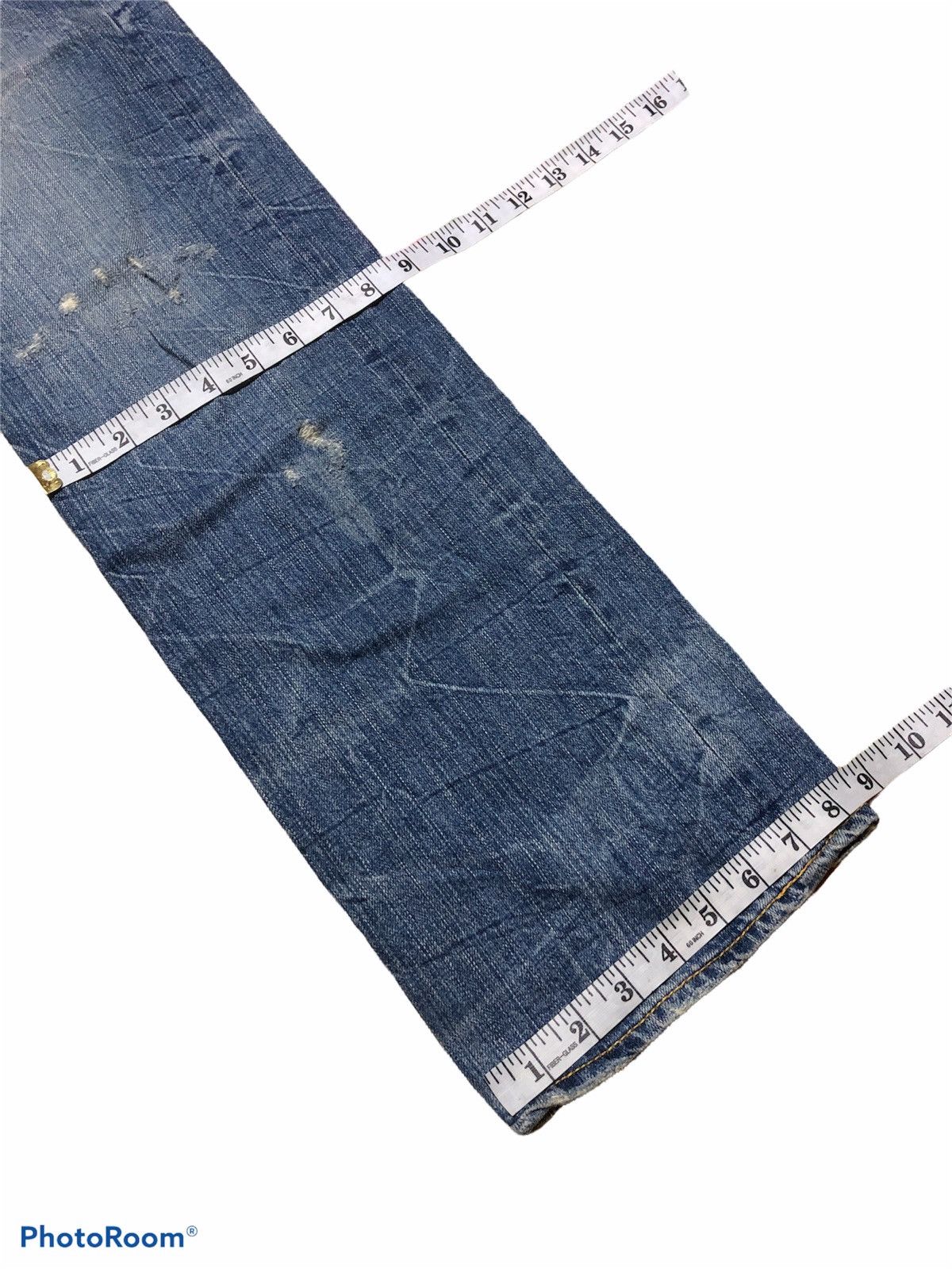 Japanese Brand CO&LU DISTRESSED SPELL OUT DENIM Size US 32 / EU 48 - 7 Thumbnail