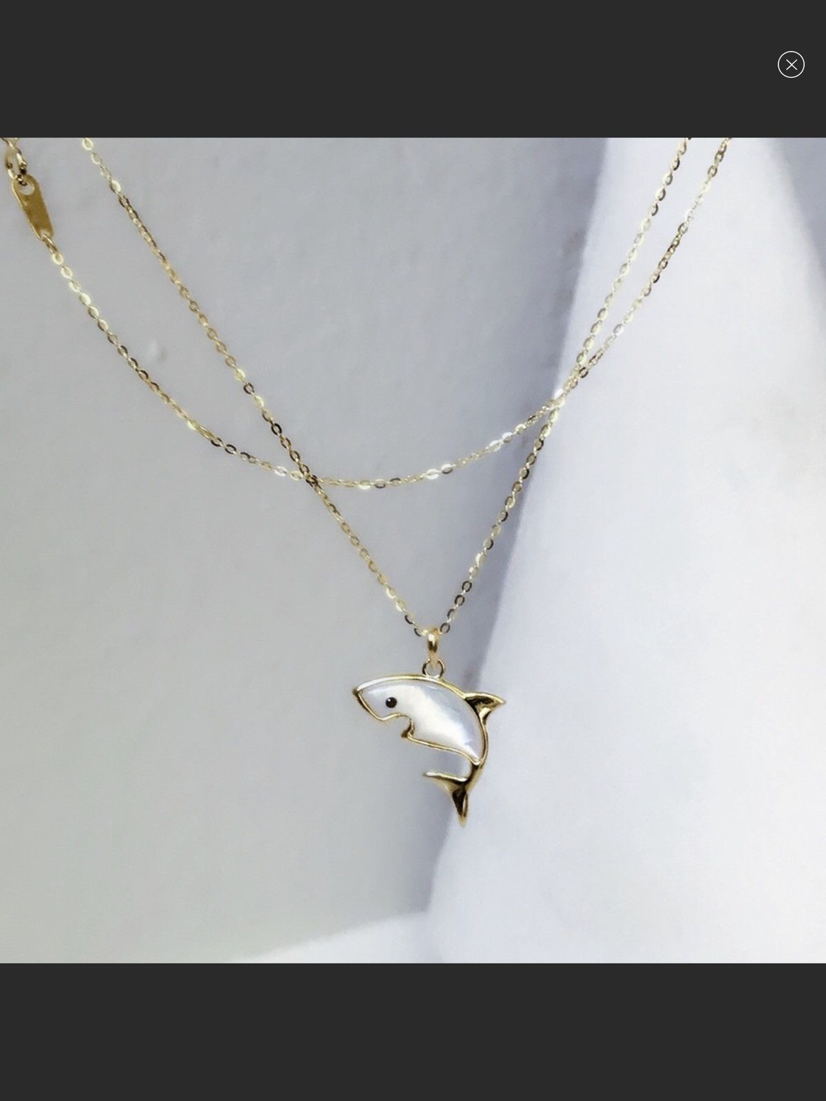 18K Gold Vermeil White Shark 🦈 necklace