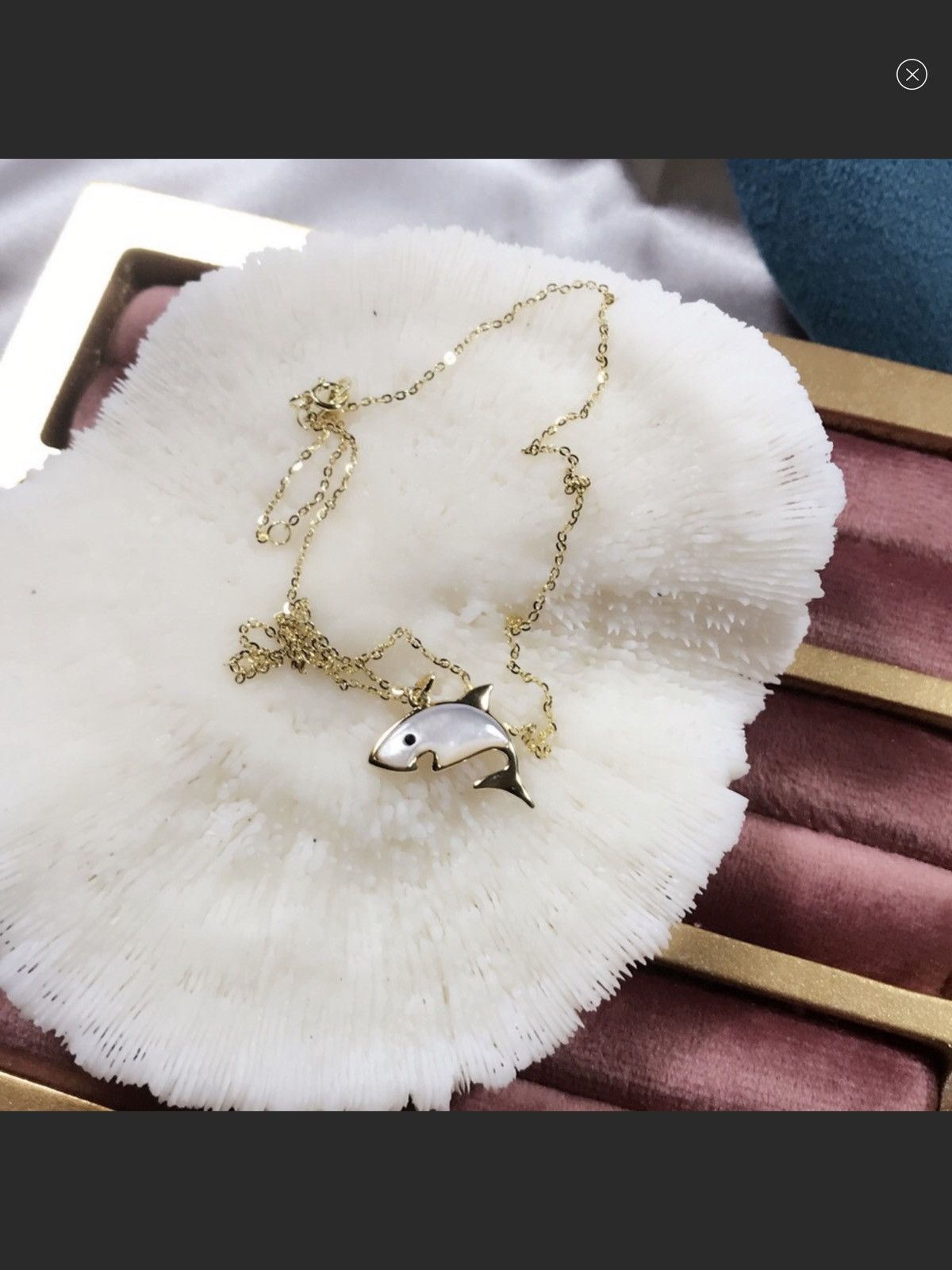 18K Gold Vermeil White Shark 🦈 necklace