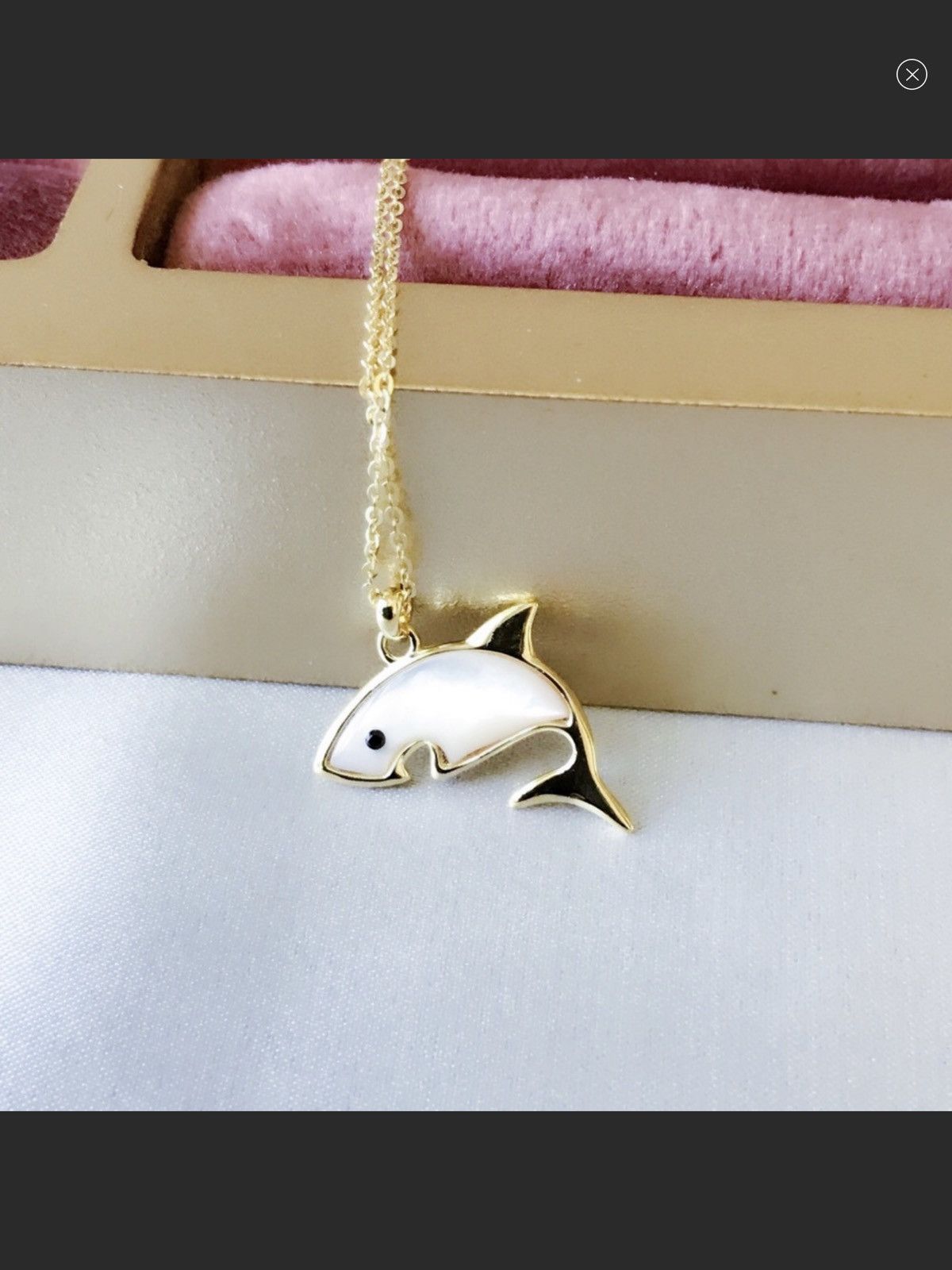 18K Gold Vermeil White Shark 🦈 necklace