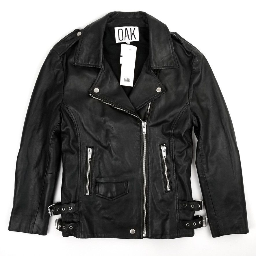 Oak leather jacket deals