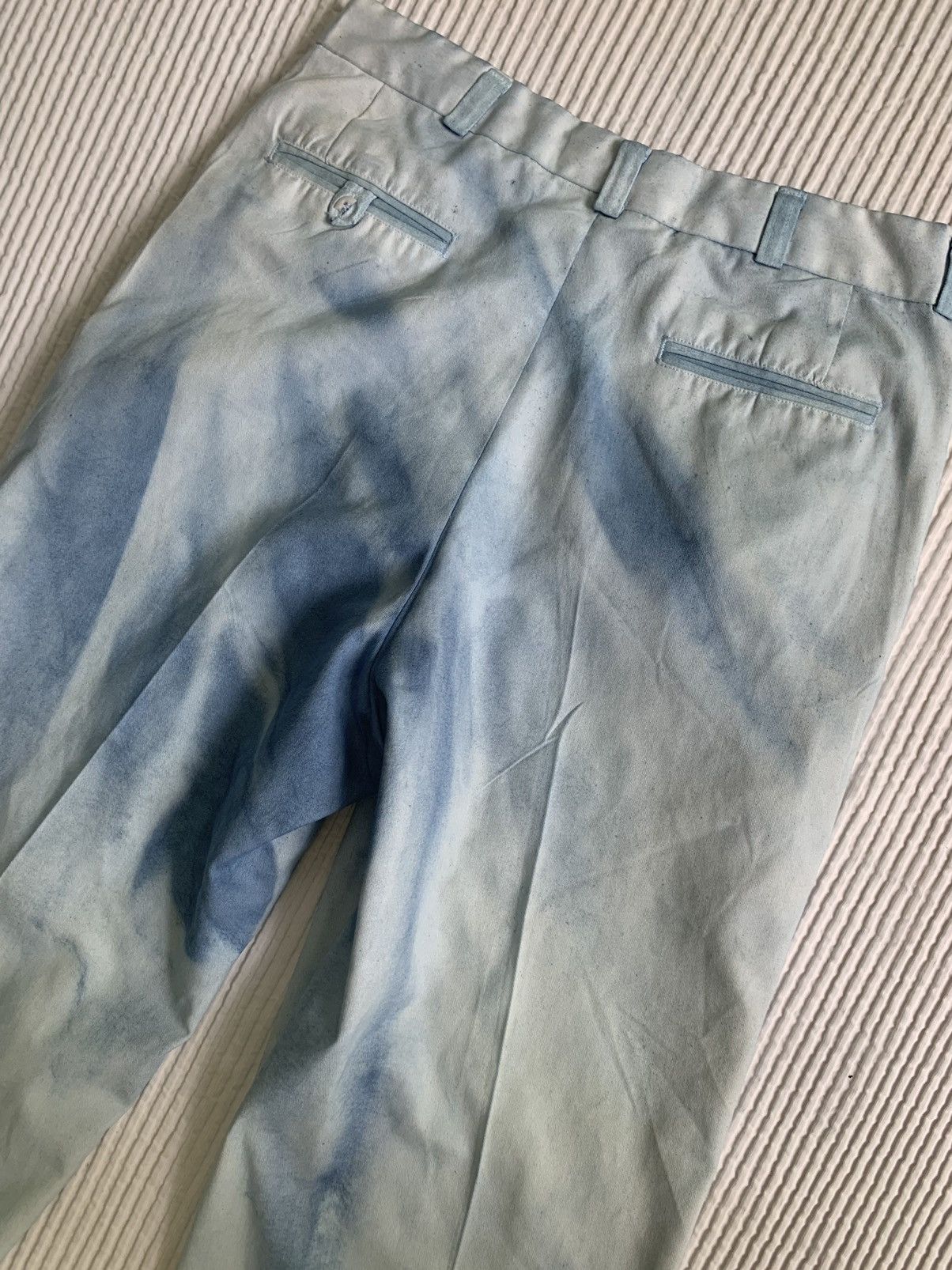 Handmade Sunburst Faded Indigo Pants Size US 31 - 20 Thumbnail