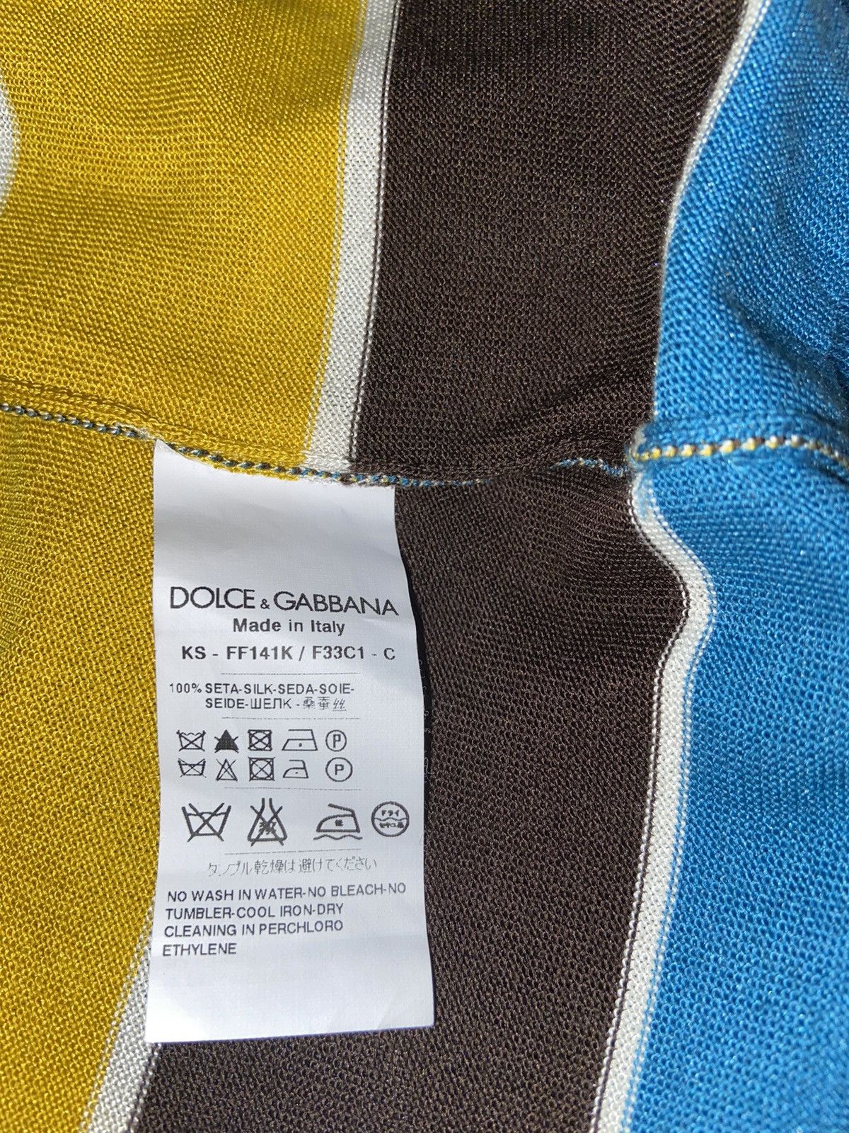 Dolce & Gabbana DOLCE & GABBANA 100% Silk Striped Sweater Size 40 (US S) Size US XXS / EU 40 - 11 Thumbnail