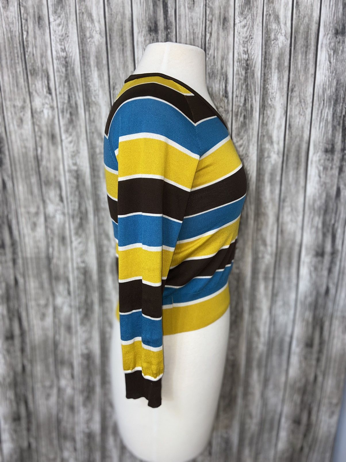 Dolce & Gabbana DOLCE & GABBANA 100% Silk Striped Sweater Size 40 (US S) Size US XXS / EU 40 - 8 Thumbnail