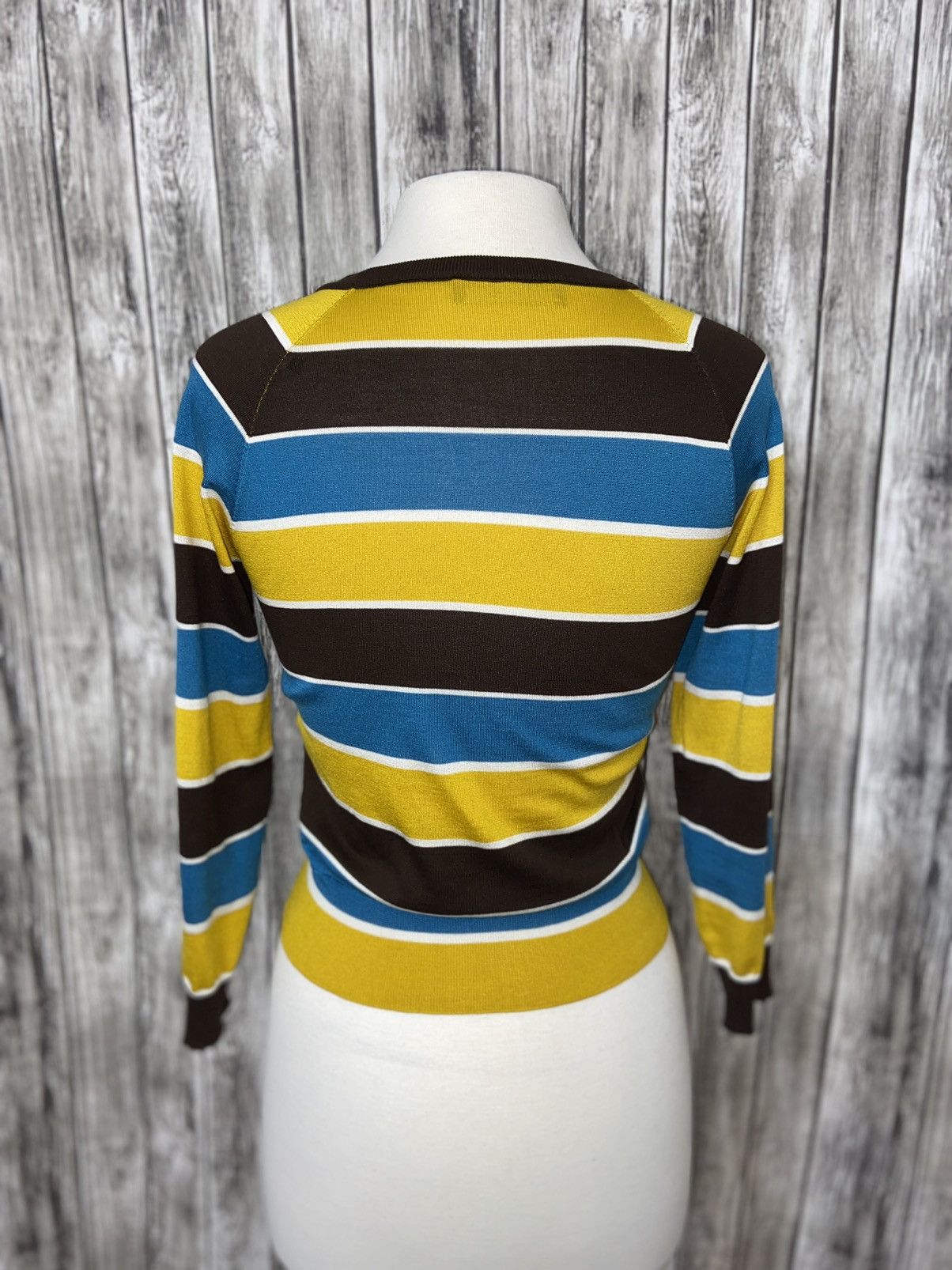 Dolce & Gabbana DOLCE & GABBANA 100% Silk Striped Sweater Size 40 (US S) Size US XXS / EU 40 - 7 Thumbnail