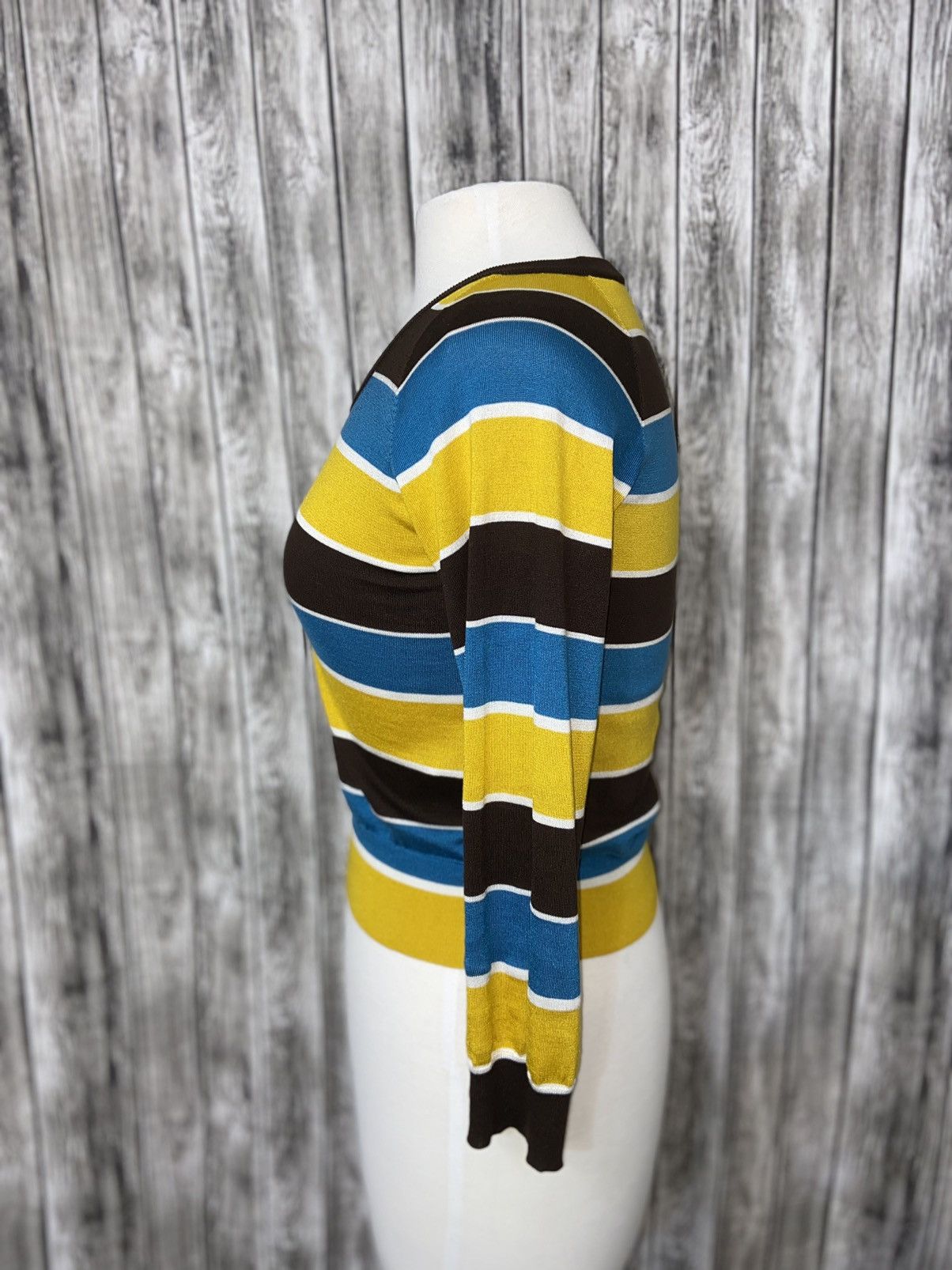Dolce & Gabbana DOLCE & GABBANA 100% Silk Striped Sweater Size 40 (US S) Size US XXS / EU 40 - 6 Thumbnail