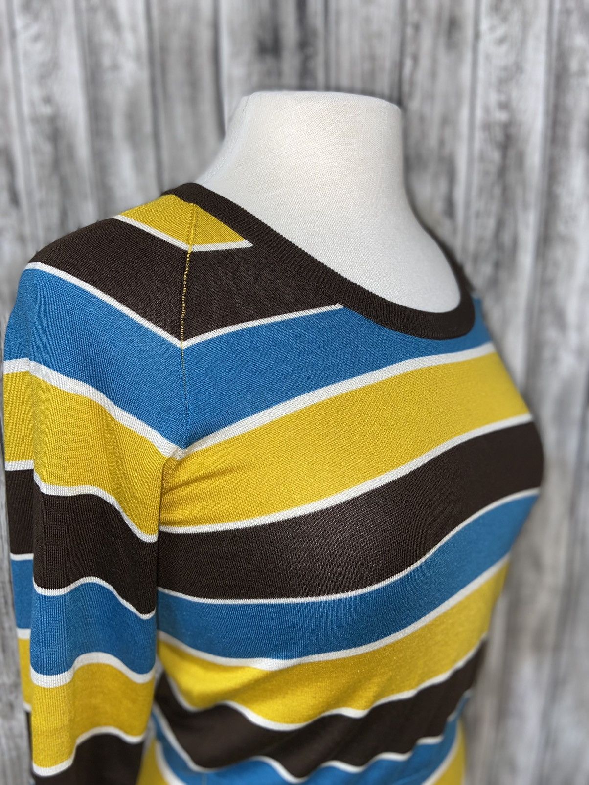 Dolce & Gabbana DOLCE & GABBANA 100% Silk Striped Sweater Size 40 (US S) Size US XXS / EU 40 - 9 Thumbnail
