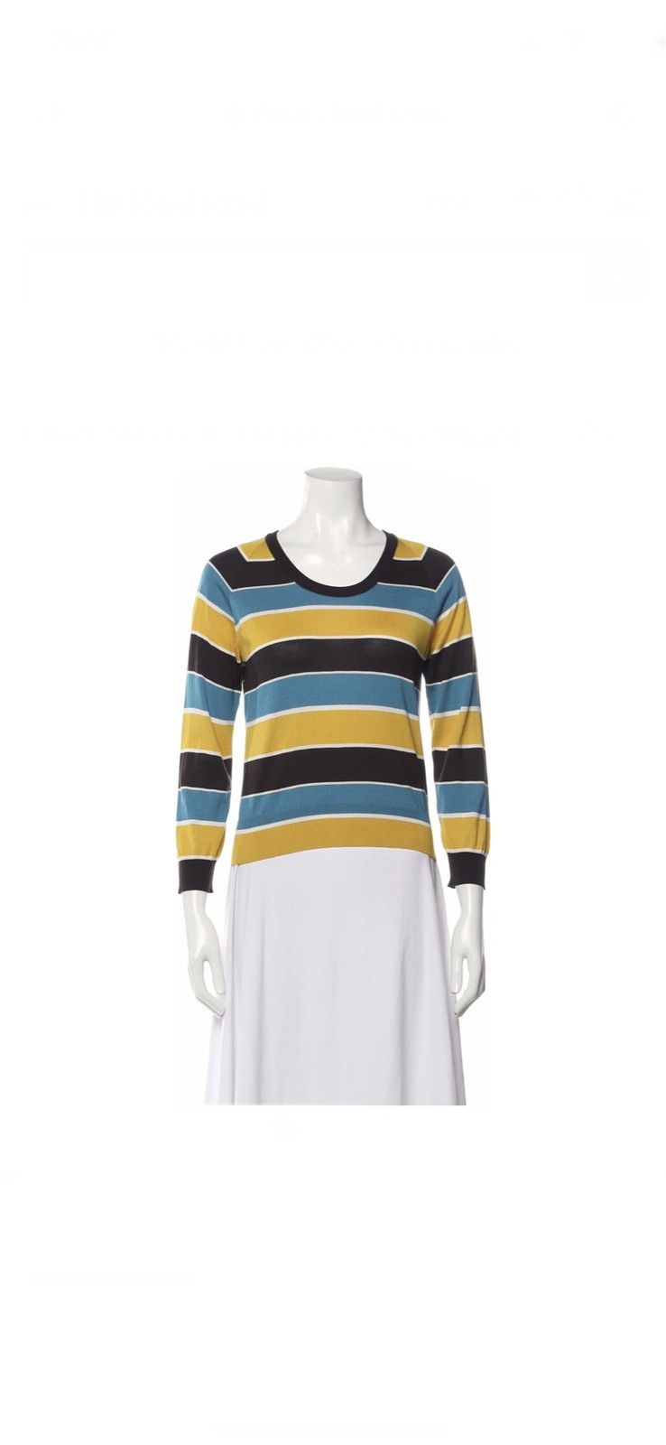 Dolce & Gabbana DOLCE & GABBANA 100% Silk Striped Sweater Size 40 (US S) Size US XXS / EU 40 - 2 Thumbnail