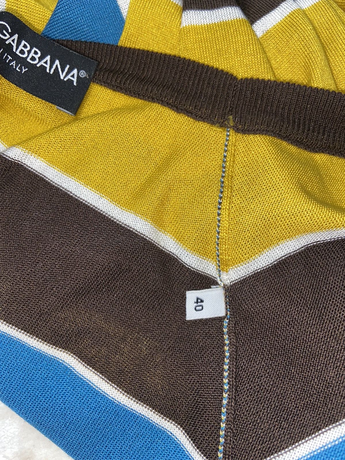 Dolce & Gabbana DOLCE & GABBANA 100% Silk Striped Sweater Size 40 (US S) Size US XXS / EU 40 - 13 Thumbnail