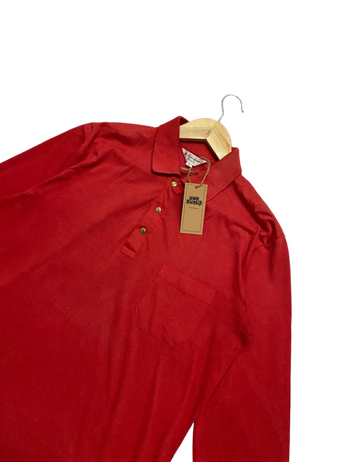 Vintage × Yves Saint Laurent Vintage Yves Saint Laurent Monsieur Long Sleeve Polo Size US M / EU 48-50 / 2 - 2 Thumbnail