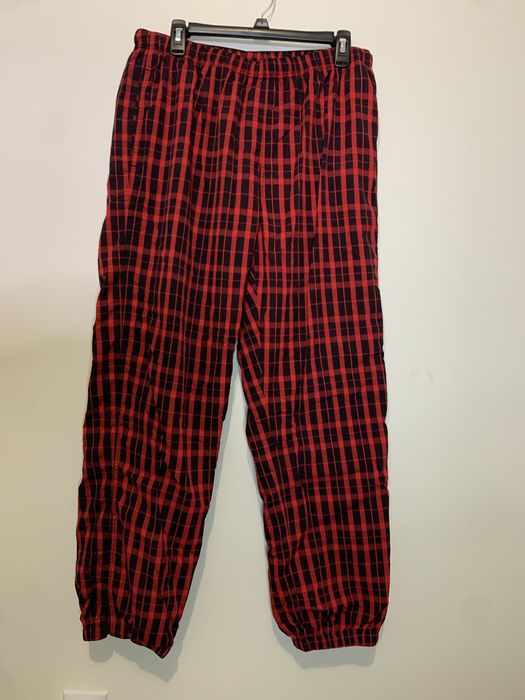 Supreme nylon cheap plaid track pants