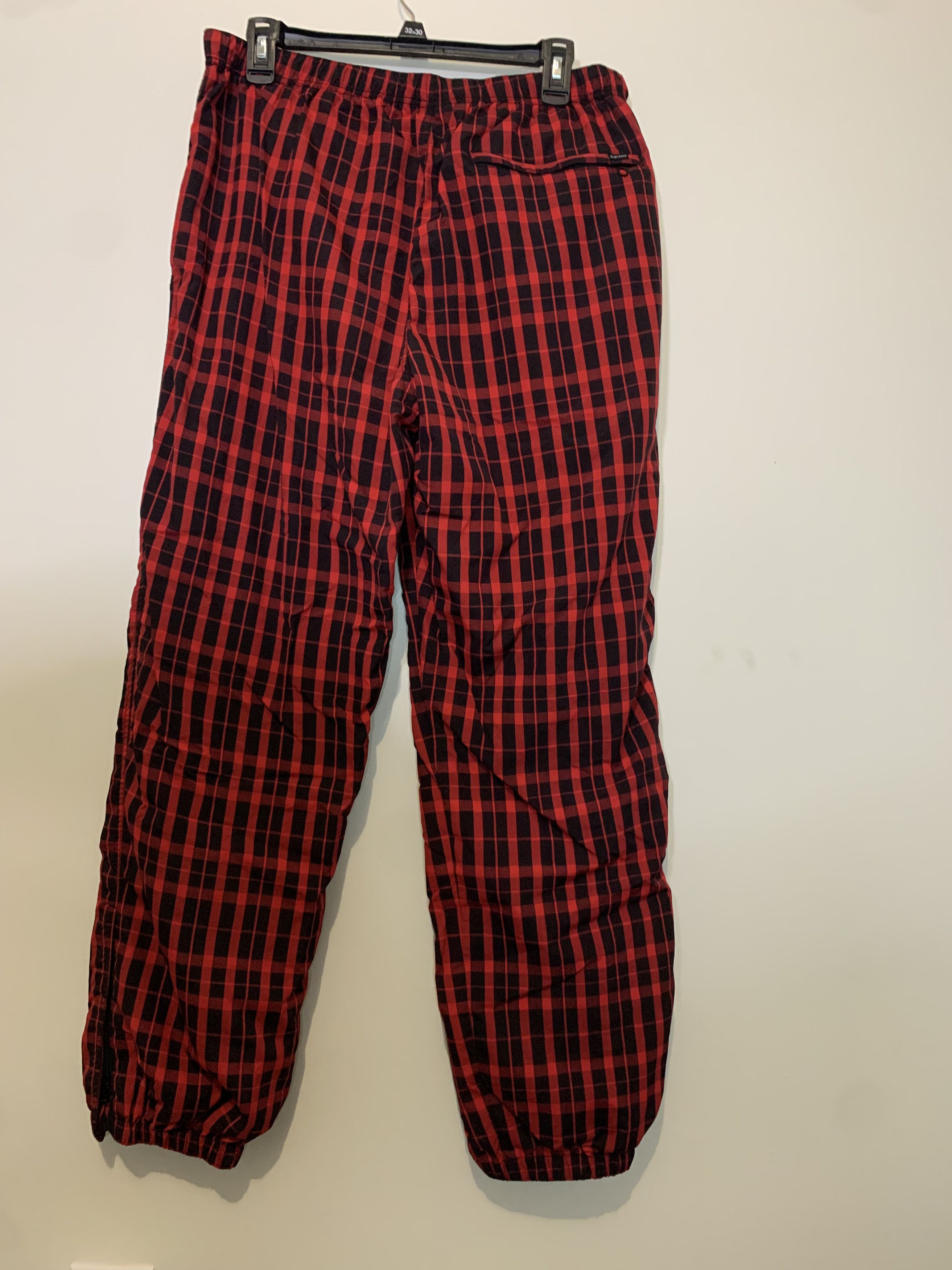 Supreme Supreme Nylon Plaid Track Pant Red | Grailed