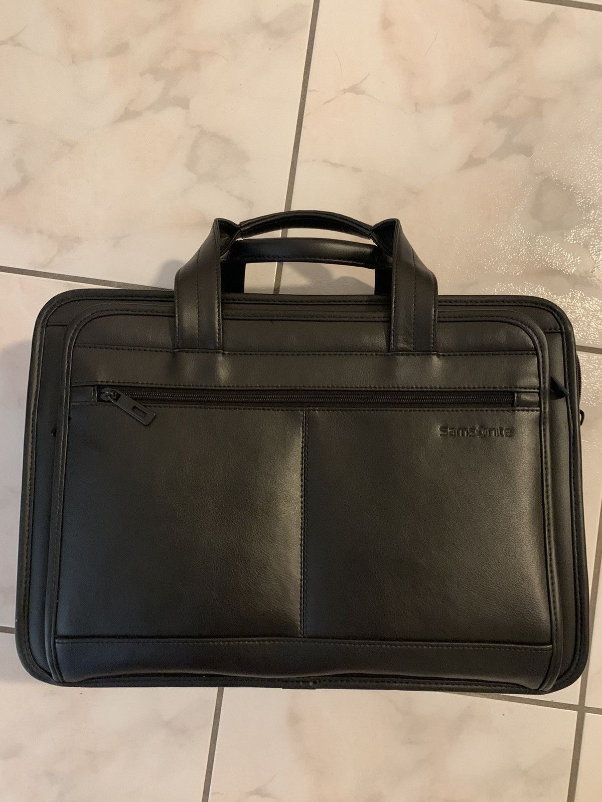 Samsonite Samsonite Leather Expandable Briefcase, Black Grailed