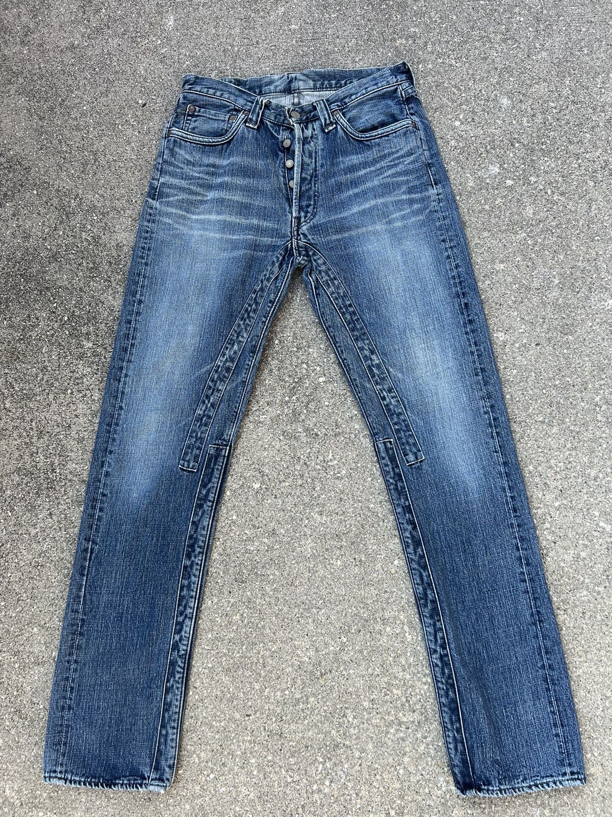 Full Count & Co. Vintage Full Count Japan Patchwork Denim Jeans Size US 31 - 1 Thumbnail