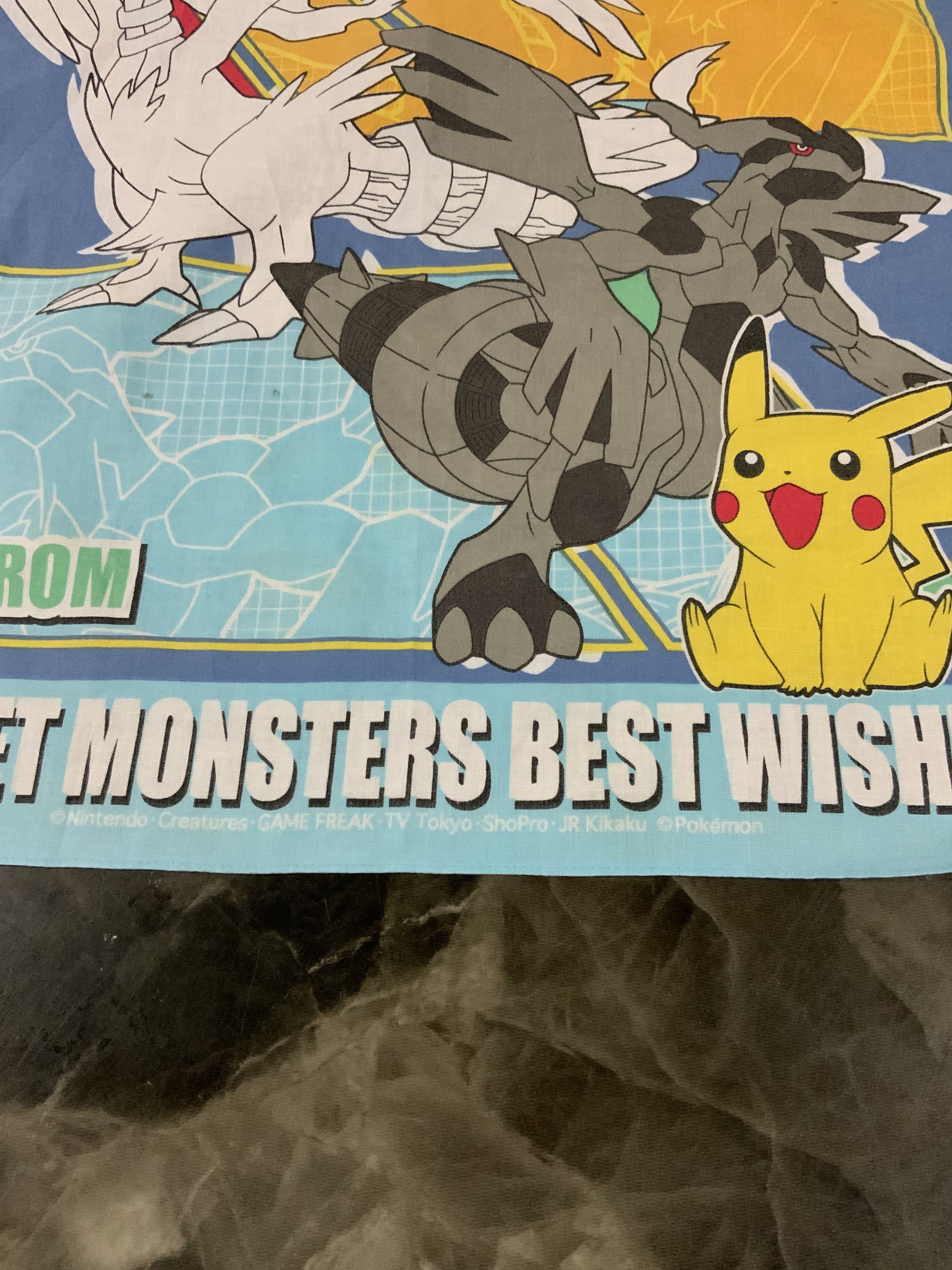 Nintendo Reshiram Zekrom Monsters Pokemon Handkerchief Size ONE SIZE - 2 Thumbnail