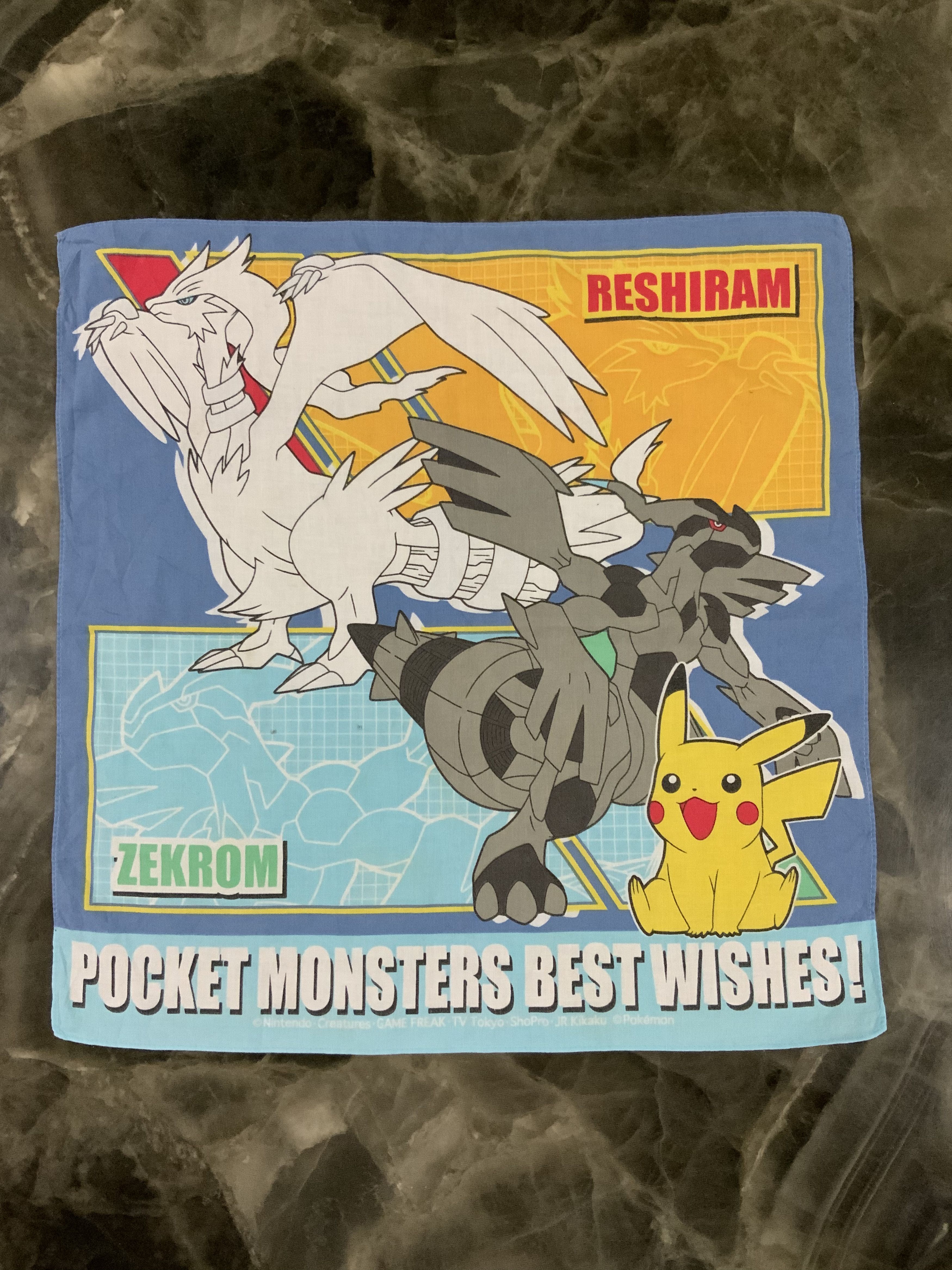 Nintendo Reshiram Zekrom Monsters Pokemon Handkerchief Size ONE SIZE - 1 Thumbnail