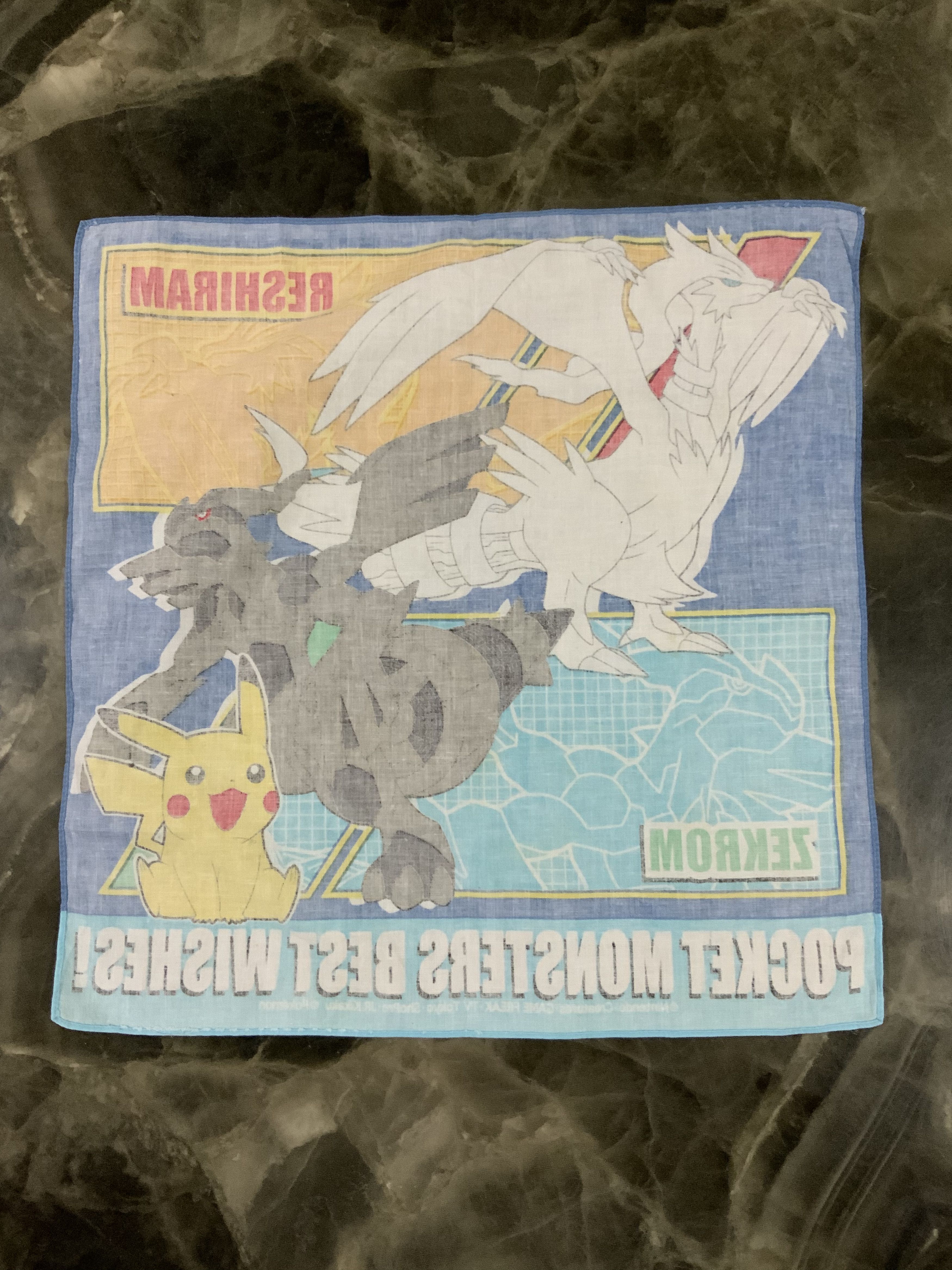 Nintendo Reshiram Zekrom Monsters Pokemon Handkerchief Size ONE SIZE - 6 Thumbnail