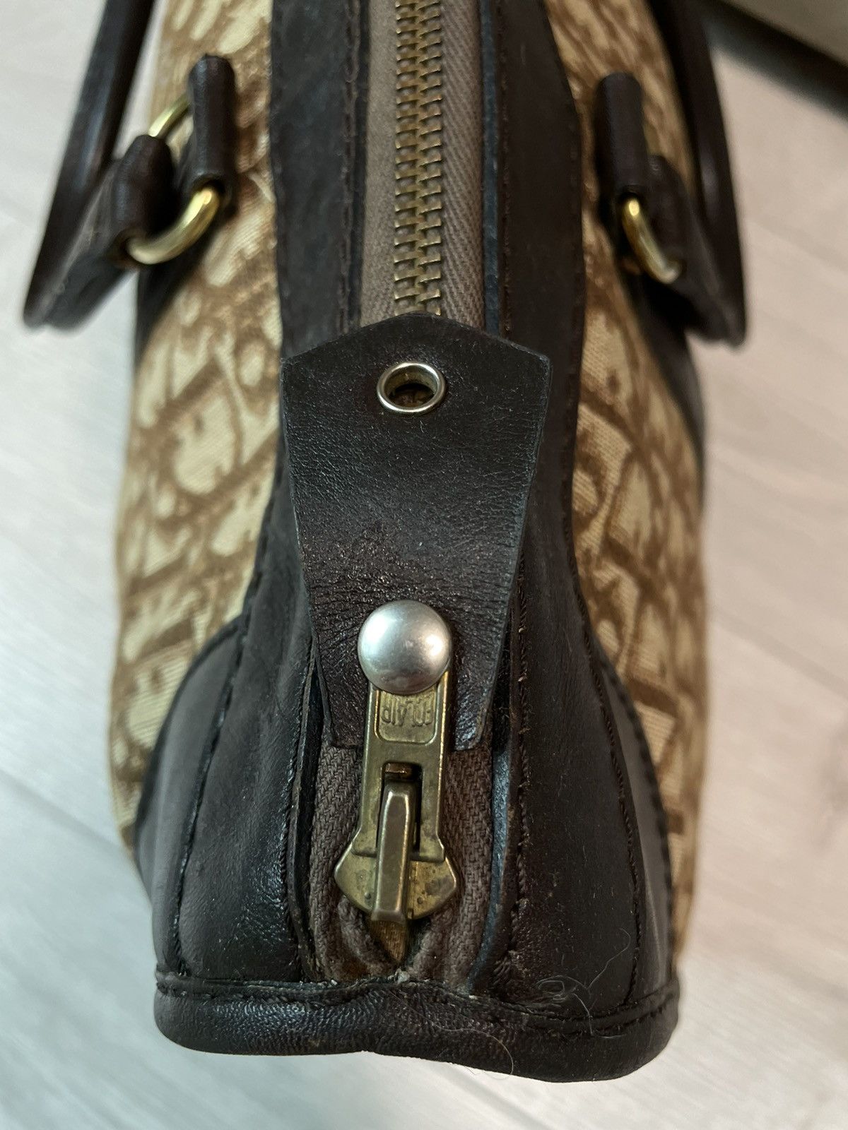Dior × Vintage Christian Dior 90s Vintage Travel Hand Bag Oblique Monogram Size ONE SIZE - 12 Thumbnail