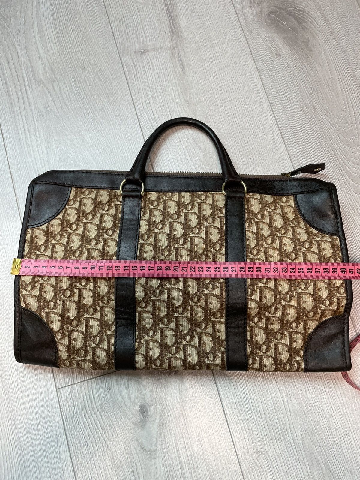 Dior × Vintage Christian Dior 90s Vintage Travel Hand Bag Oblique Monogram Size ONE SIZE - 19 Thumbnail