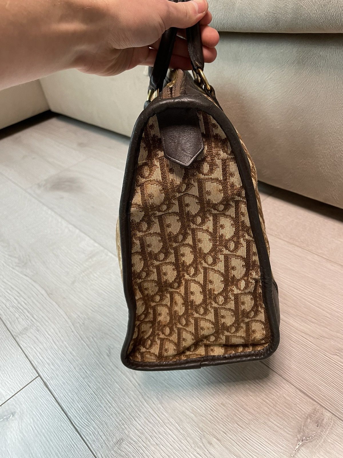 Dior × Vintage Christian Dior 90s Vintage Travel Hand Bag Oblique Monogram Size ONE SIZE - 3 Thumbnail