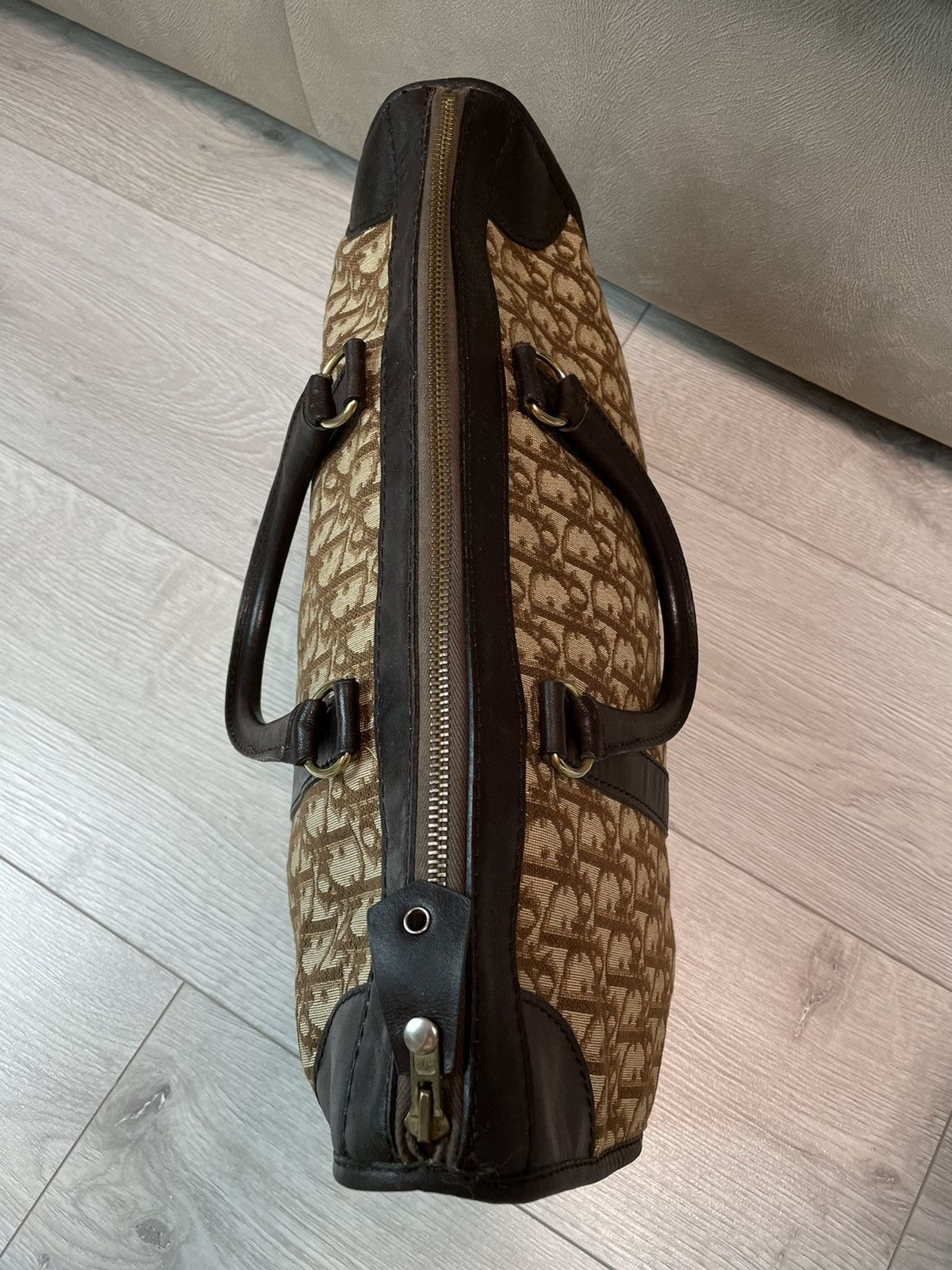Dior × Vintage Christian Dior 90s Vintage Travel Hand Bag Oblique Monogram Size ONE SIZE - 6 Thumbnail