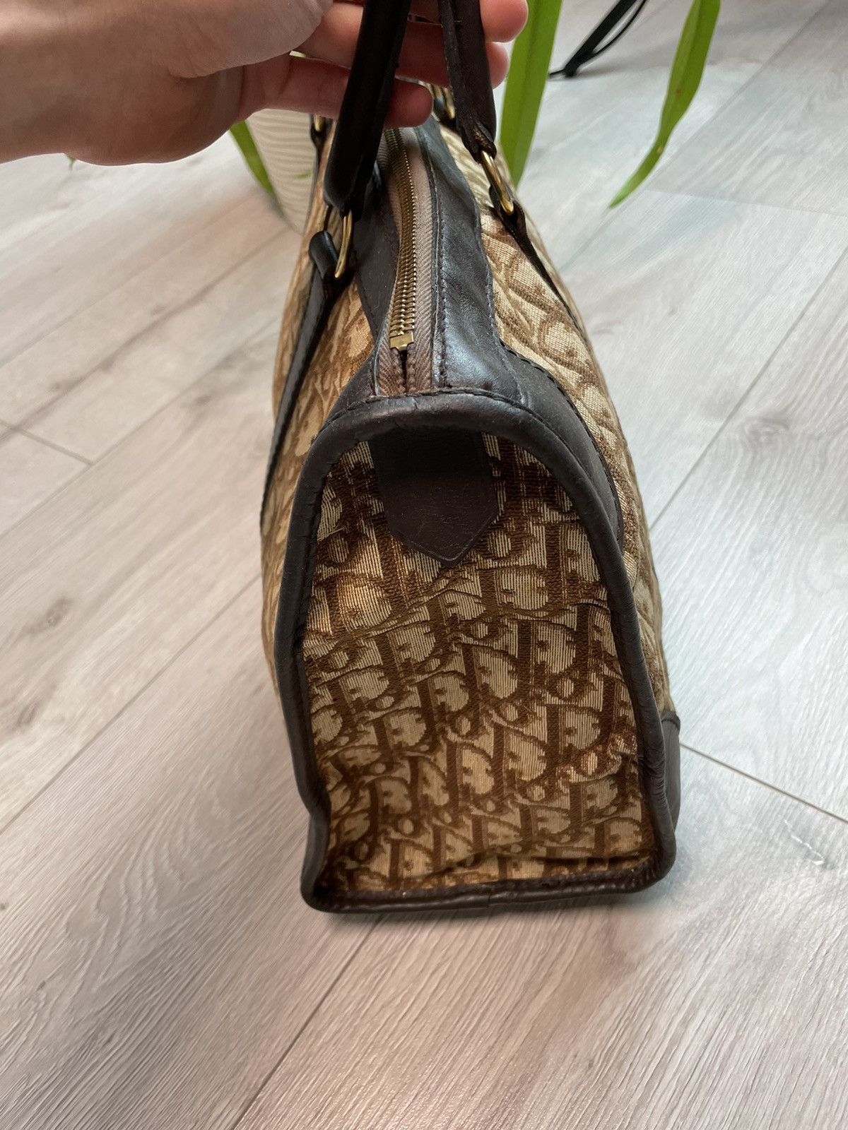 Dior × Vintage Christian Dior 90s Vintage Travel Hand Bag Oblique Monogram Size ONE SIZE - 8 Thumbnail