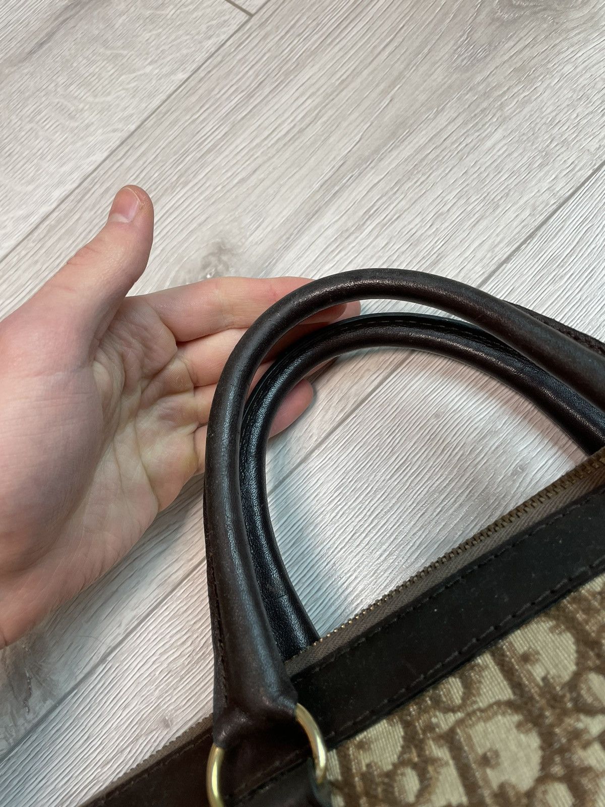 Dior × Vintage Christian Dior 90s Vintage Travel Hand Bag Oblique Monogram Size ONE SIZE - 10 Thumbnail