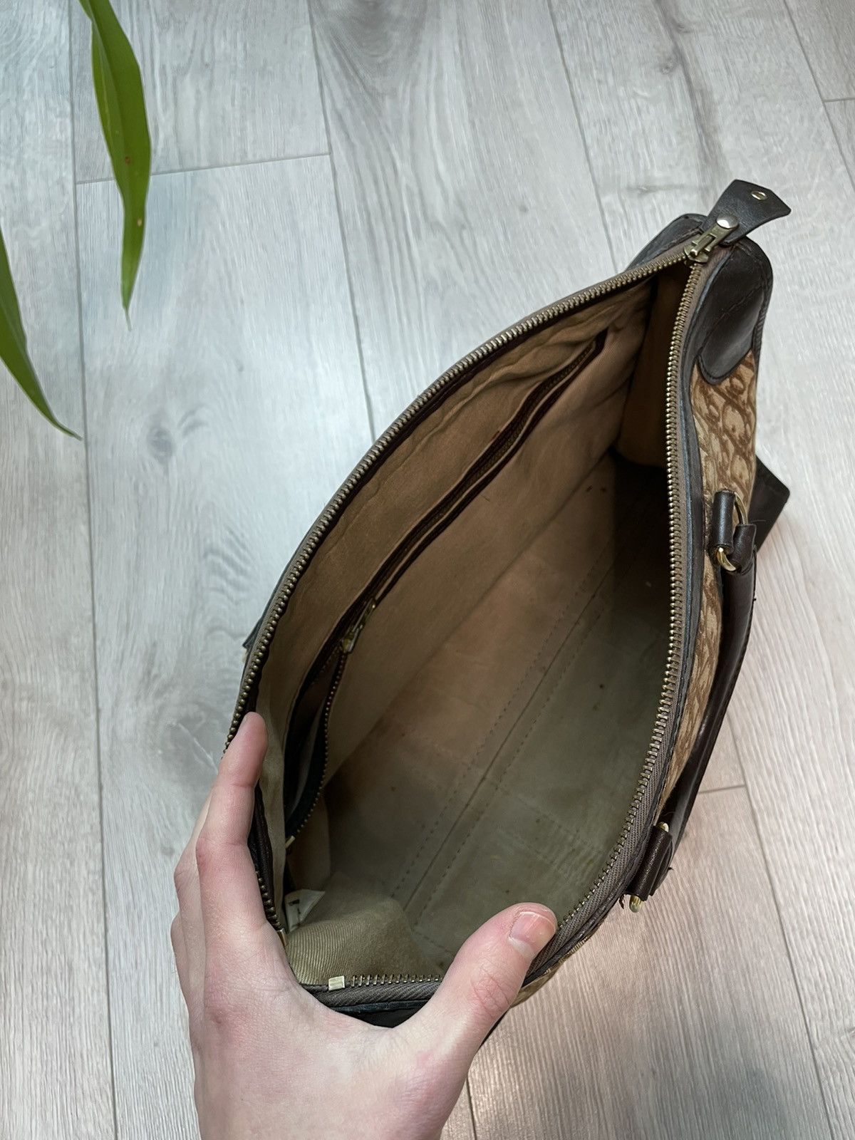 Dior × Vintage Christian Dior 90s Vintage Travel Hand Bag Oblique Monogram Size ONE SIZE - 13 Thumbnail